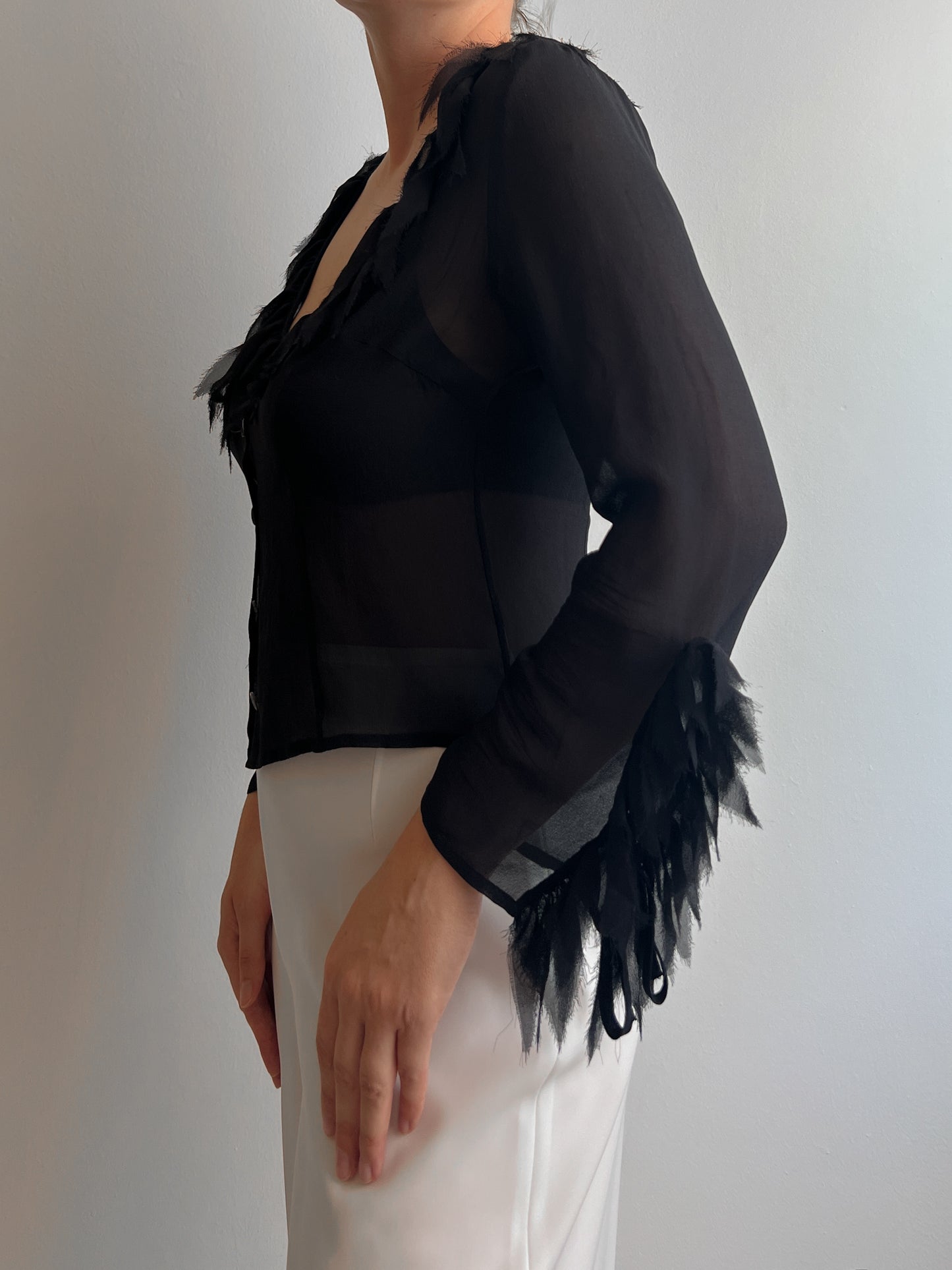 Pure silk black blouse