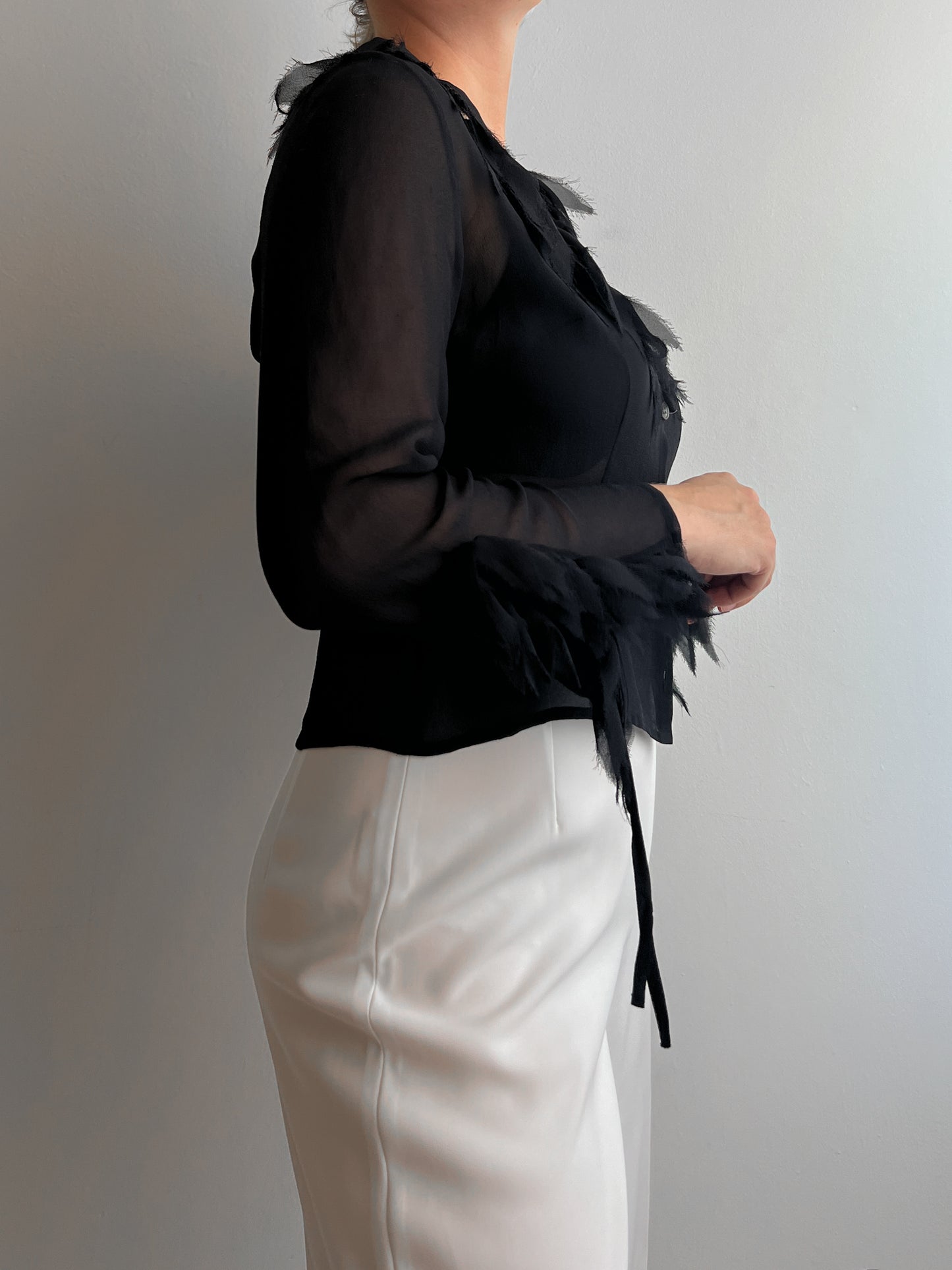 Pure silk black blouse