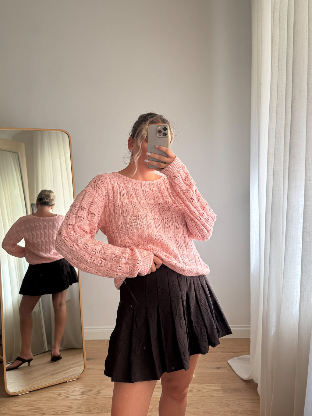 Maglione in puro cotone lavorato a mano