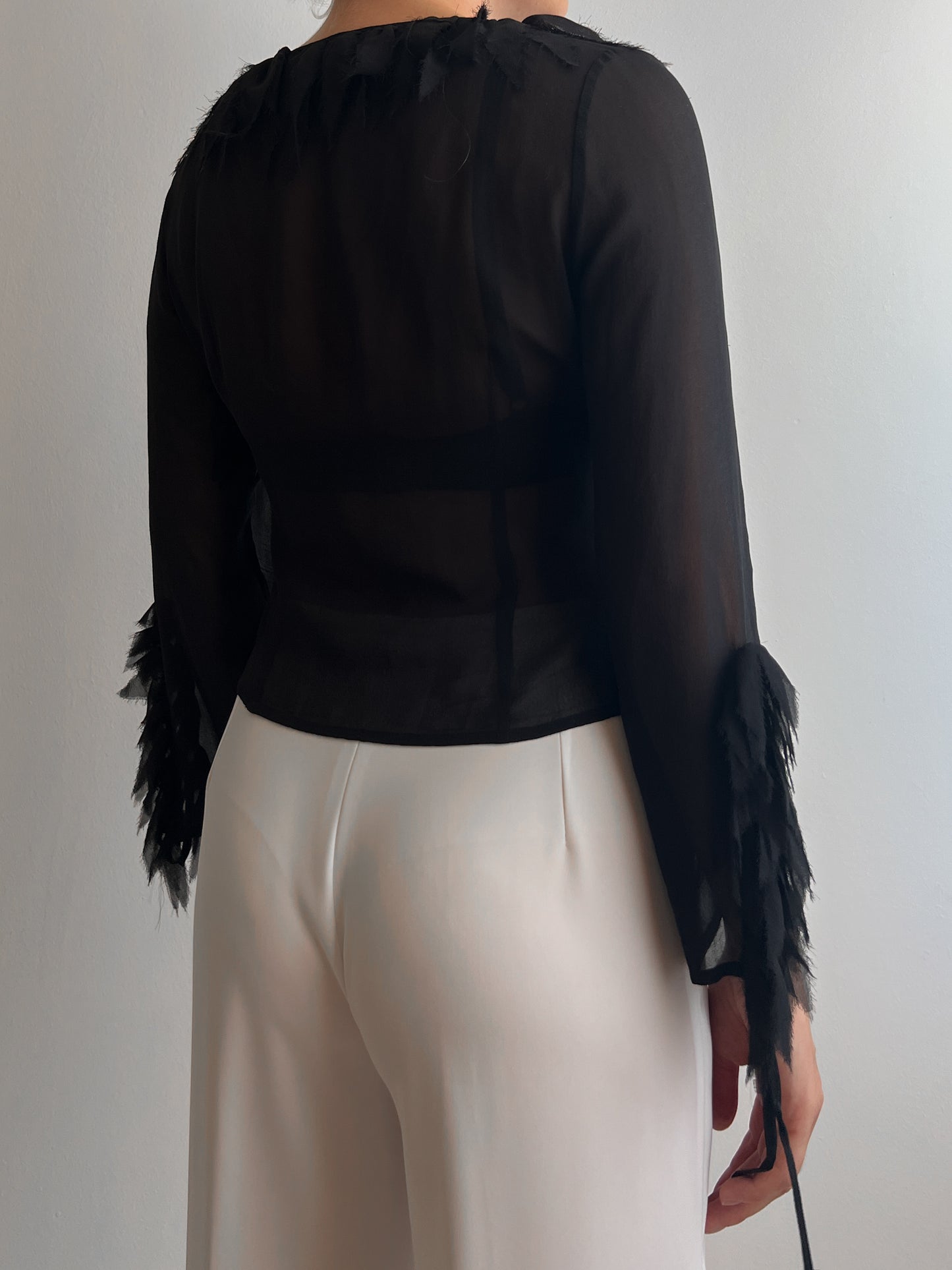 Pure silk black blouse