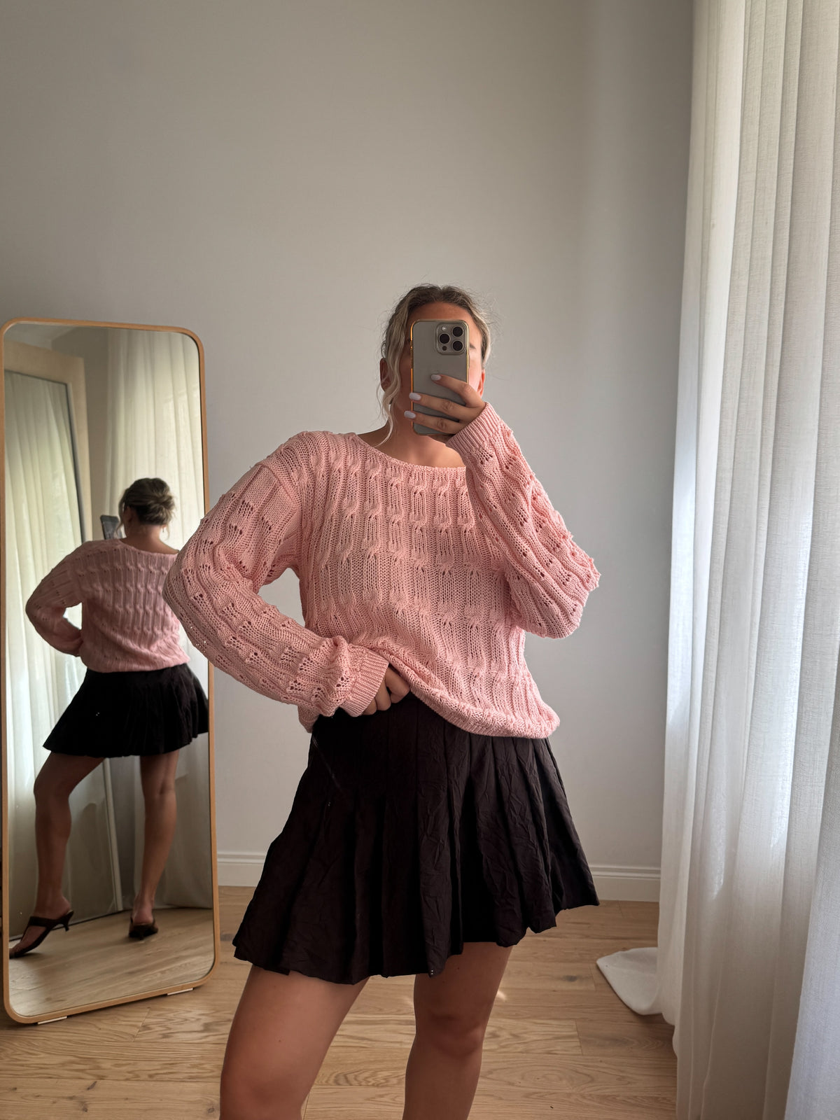 Maglione in puro cotone lavorato a mano