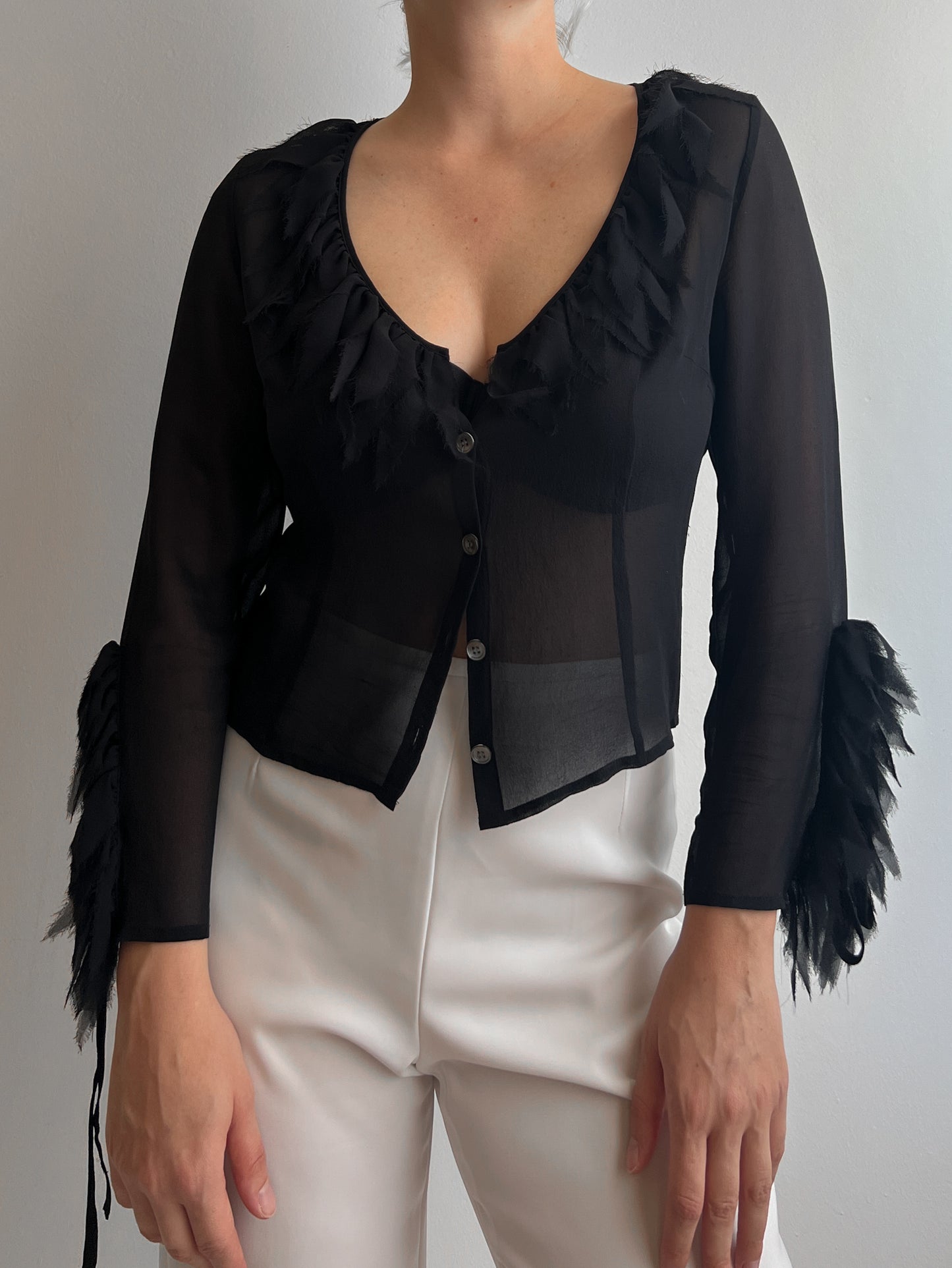 Pure silk black blouse