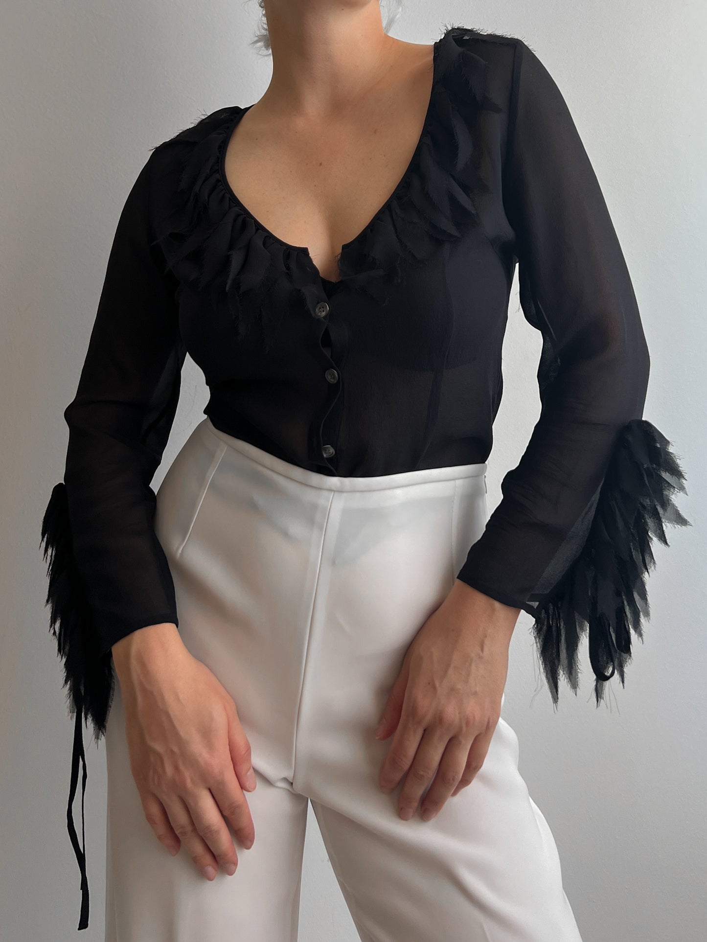 Pure silk black blouse