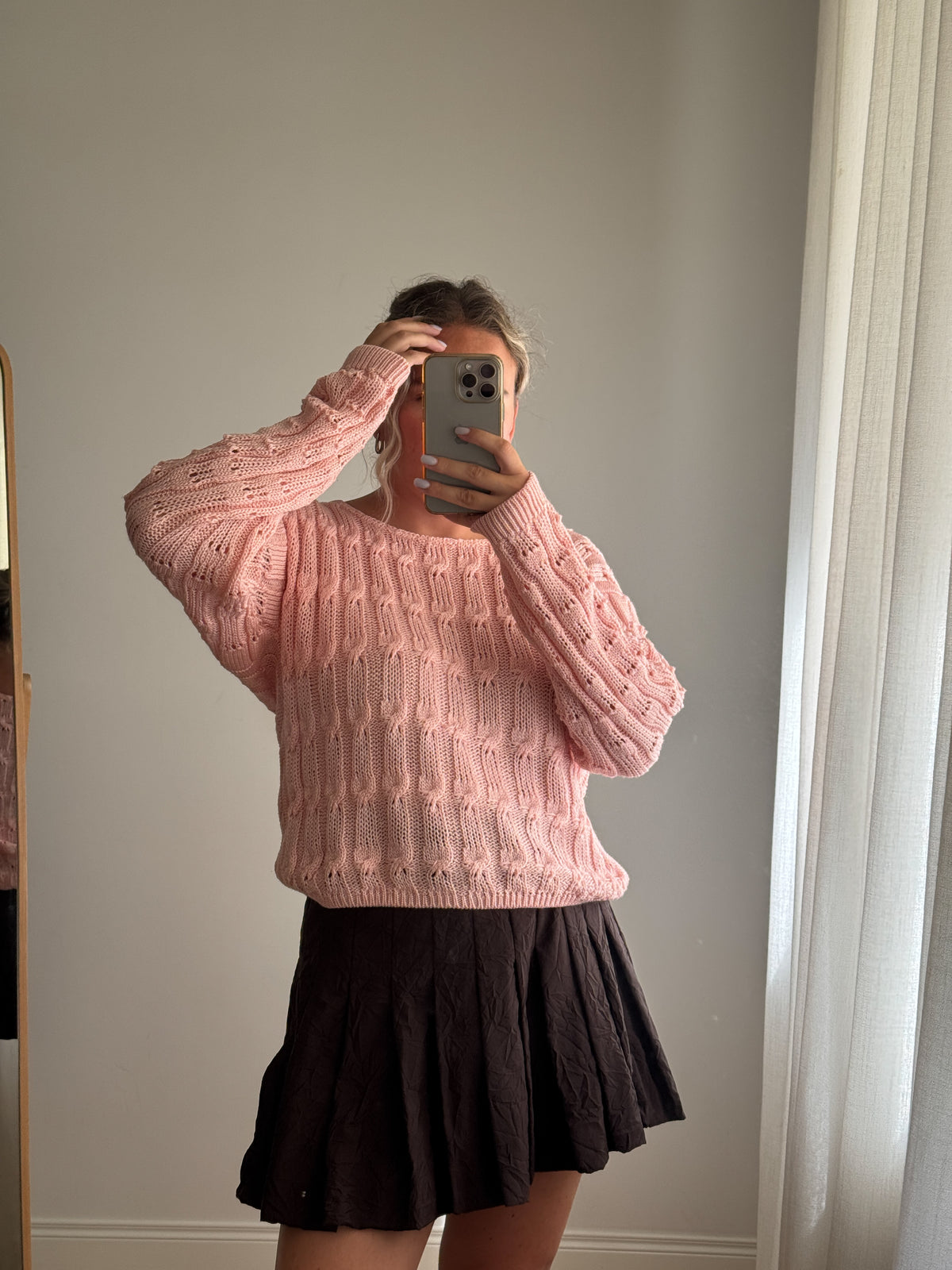 Maglione in puro cotone lavorato a mano