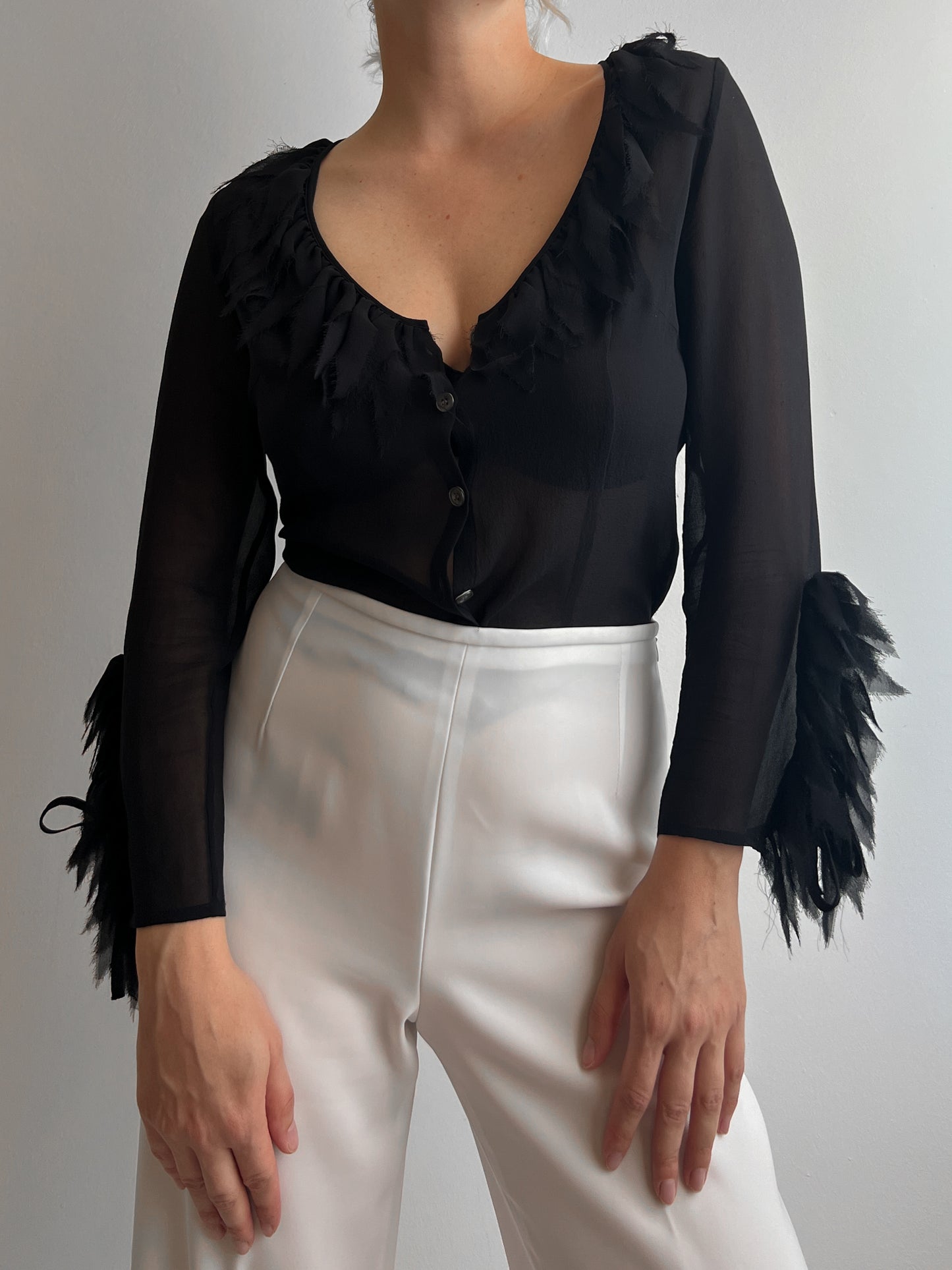 Pure silk black blouse