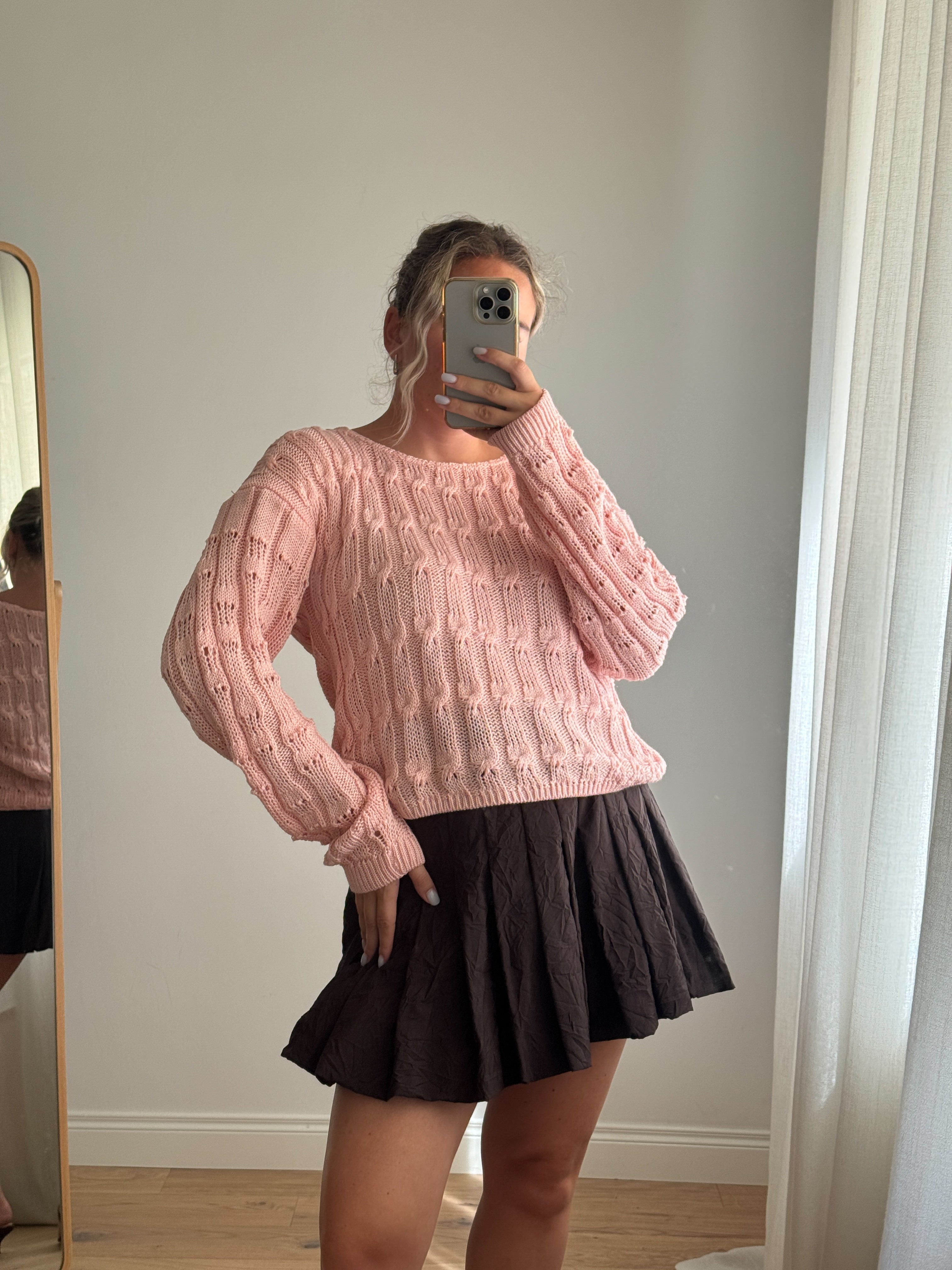 Maglione in puro cotone lavorato a mano
