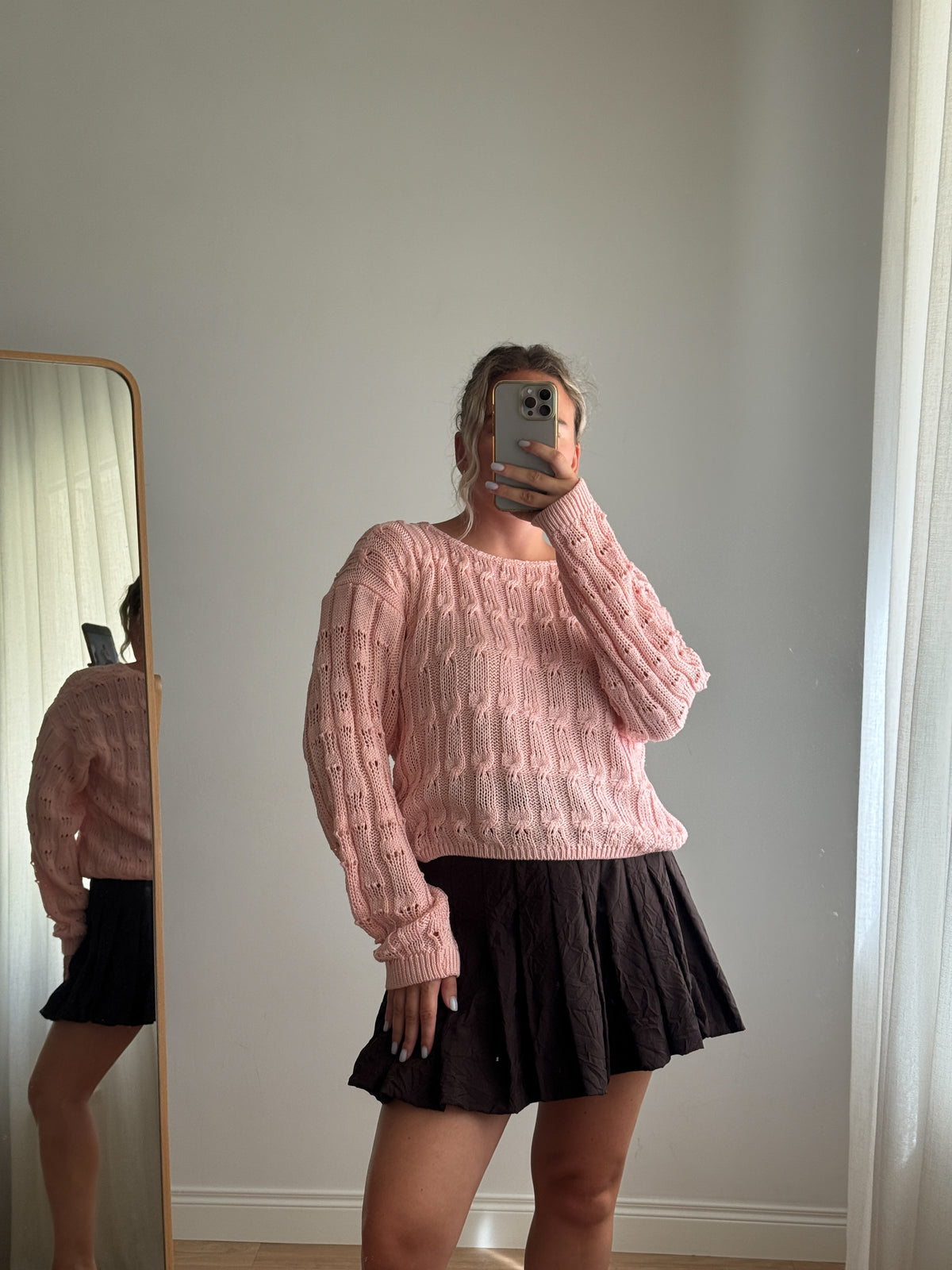 Maglione in puro cotone lavorato a mano
