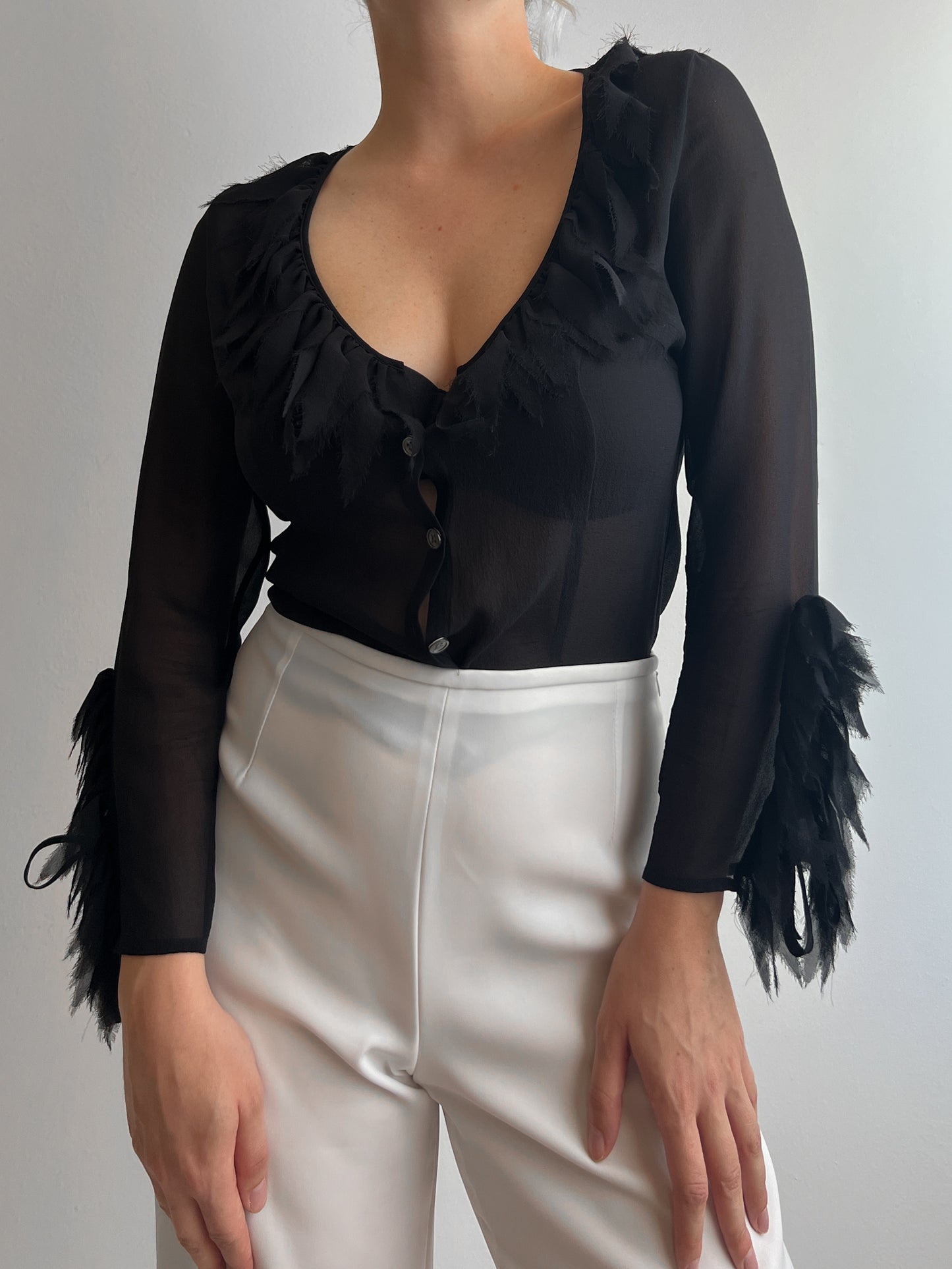 Pure silk black blouse