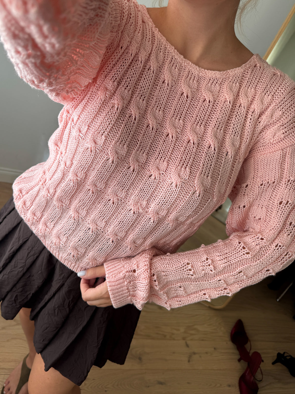 Maglione in puro cotone lavorato a mano