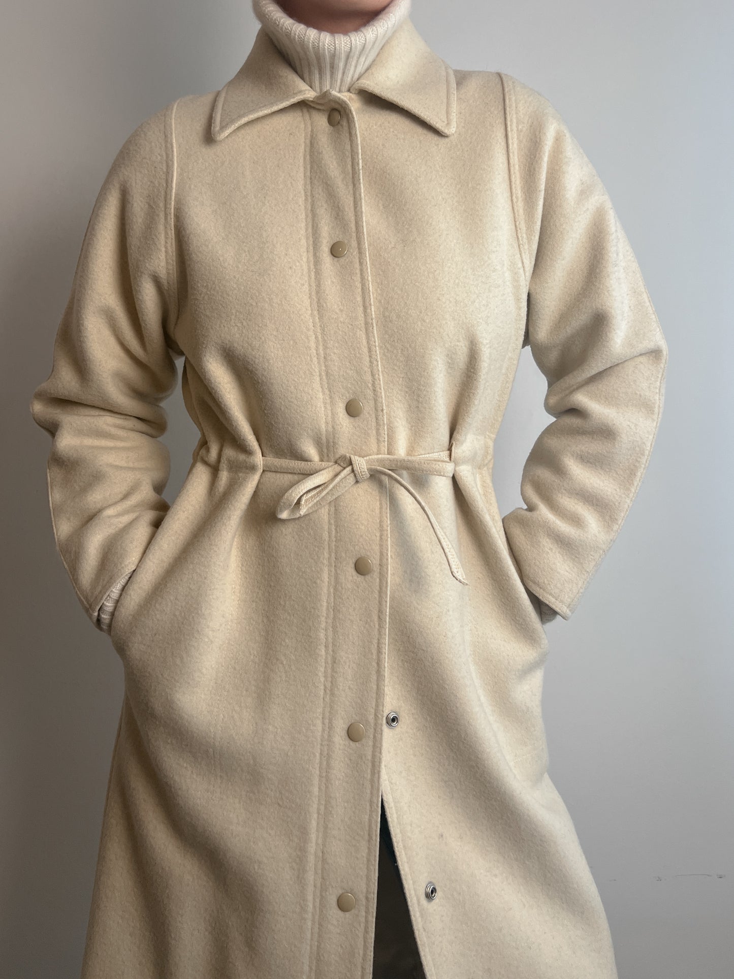 Pure wool ivory coat