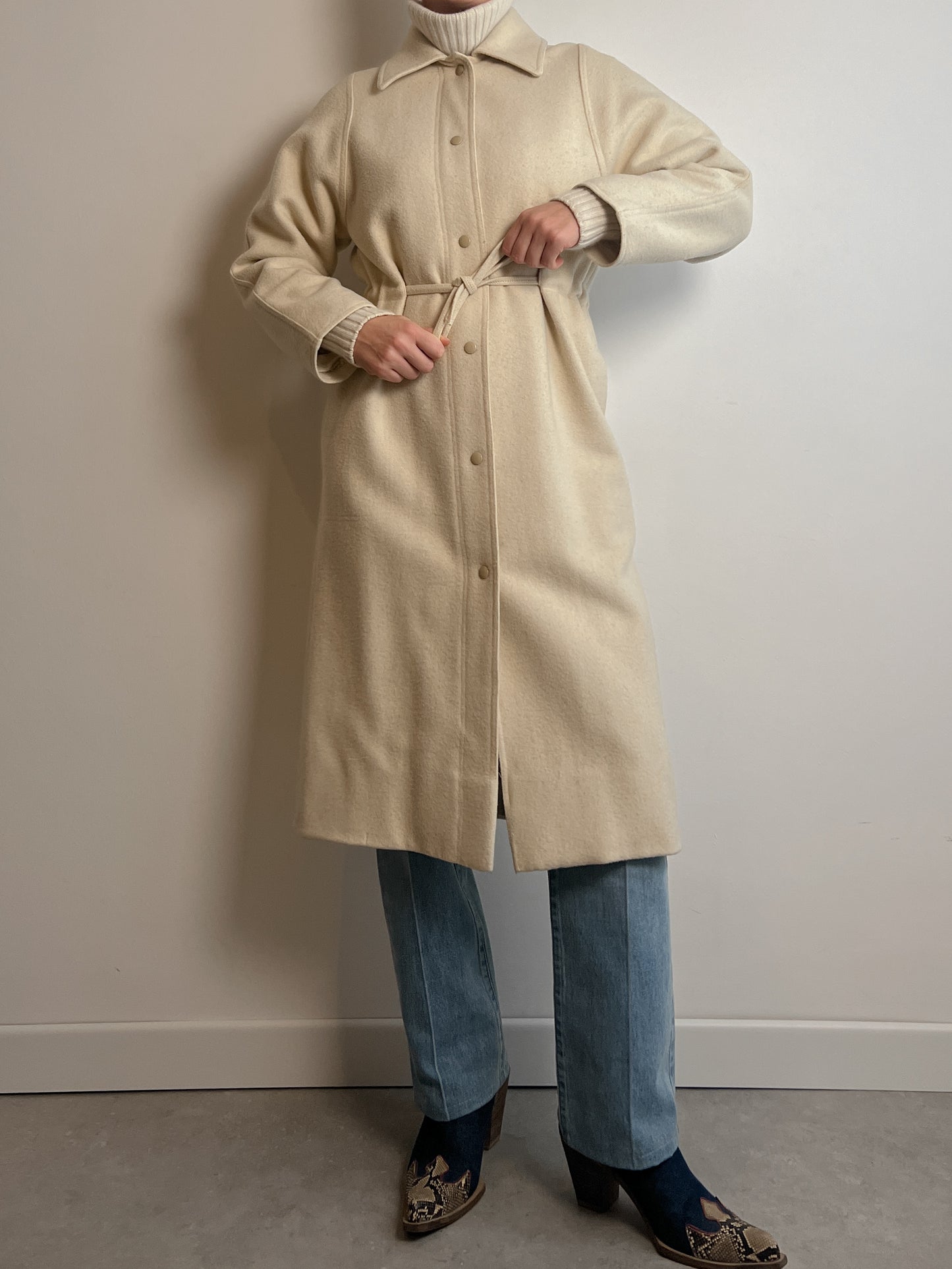 Pure wool ivory coat