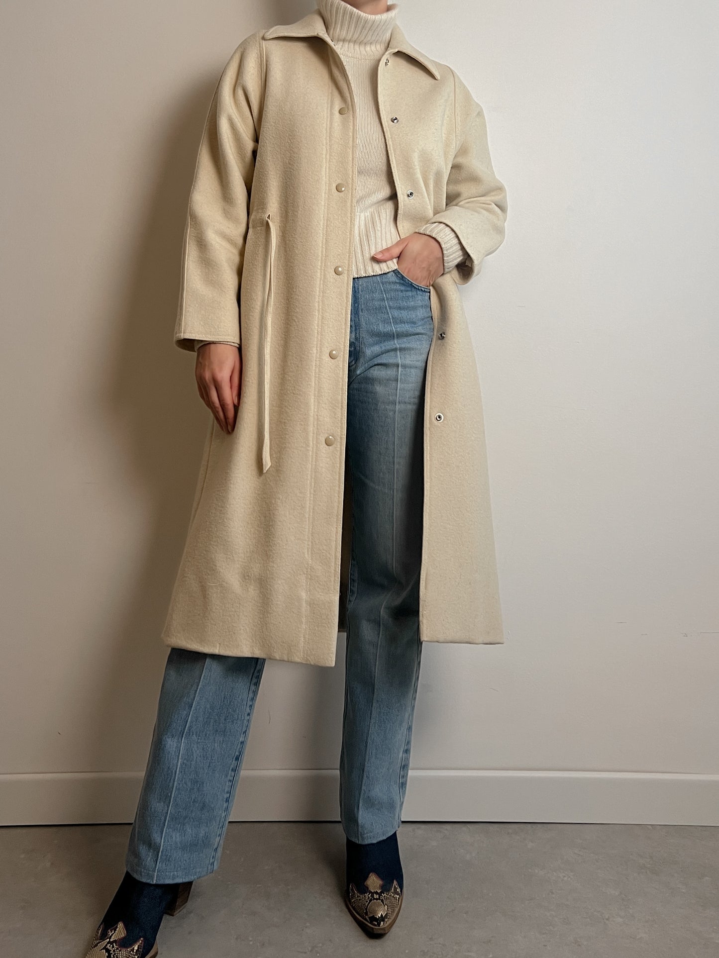 Pure wool ivory coat