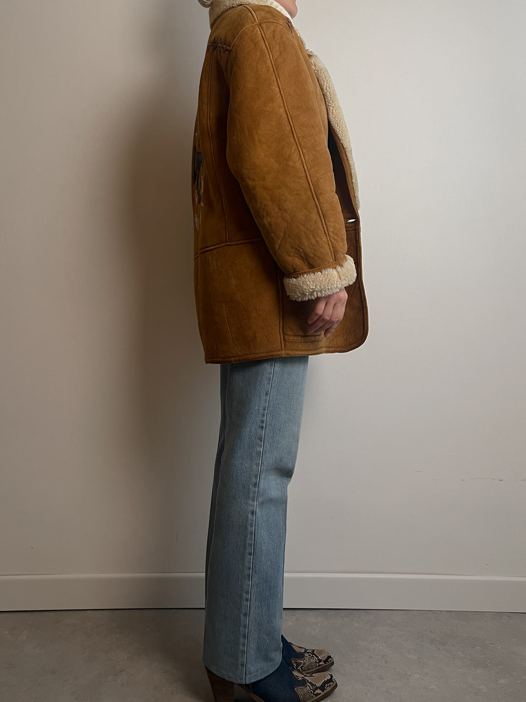 Vintage embroidered Shearling coat