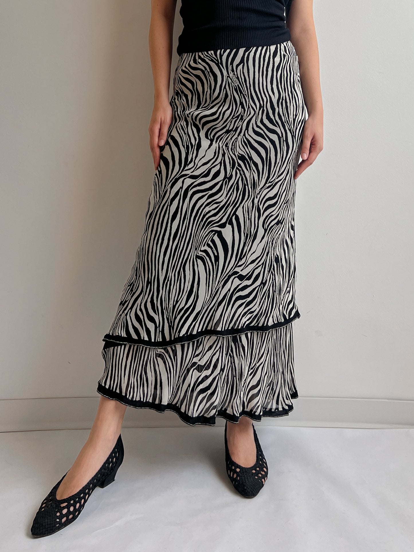 Pure viscose animalier skirt