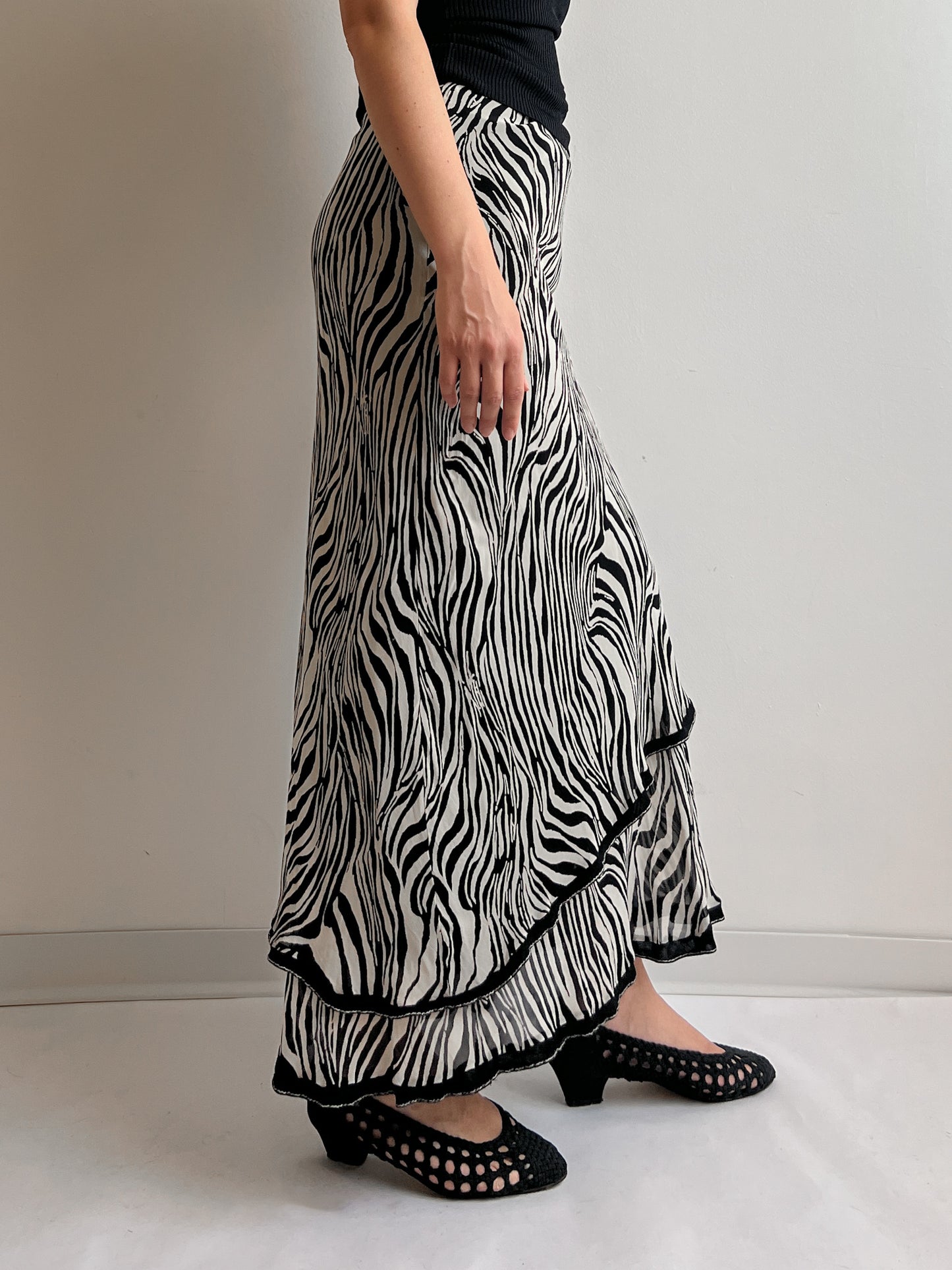 Pure viscose animalier skirt