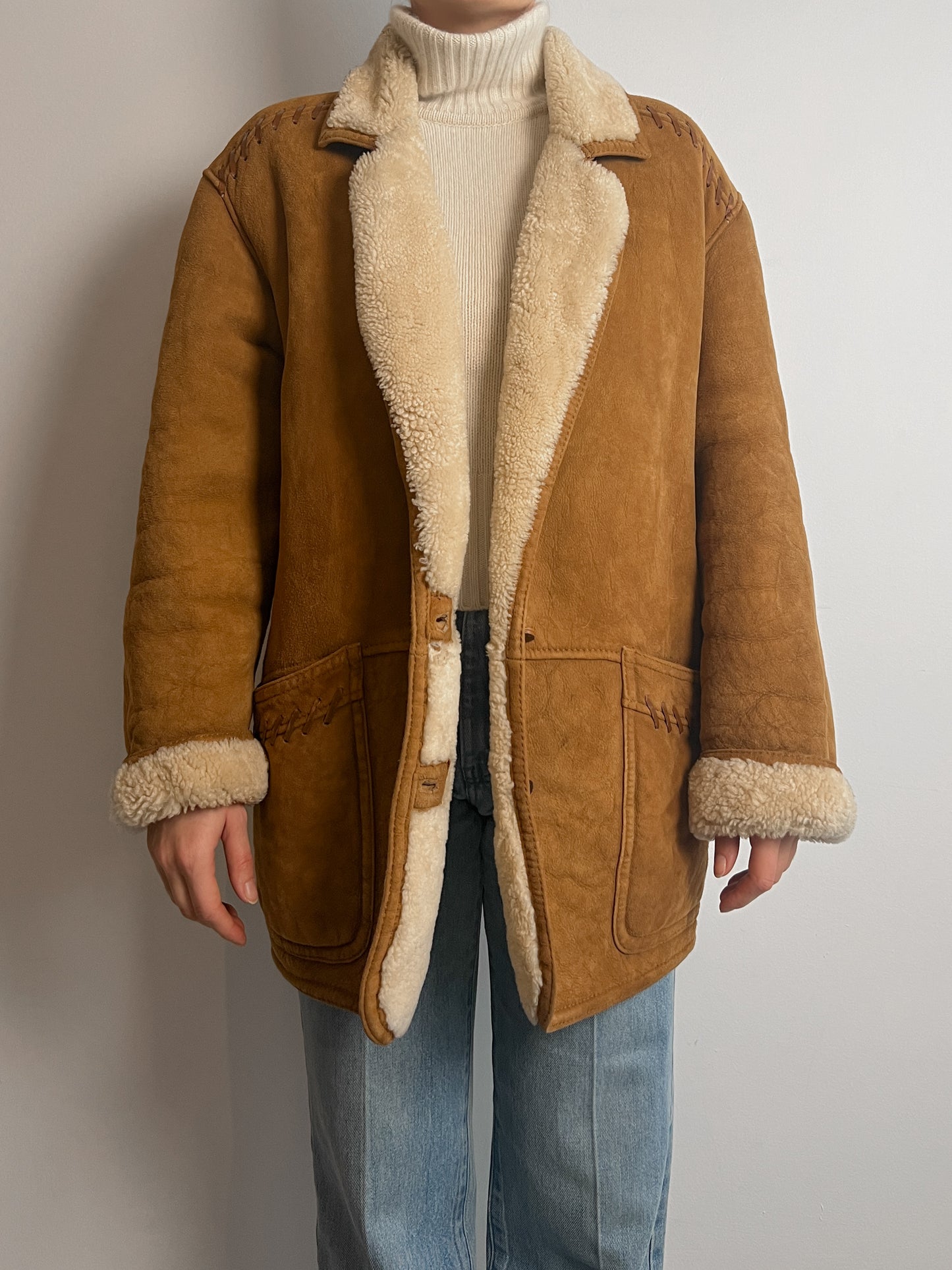 Vintage embroidered Shearling coat