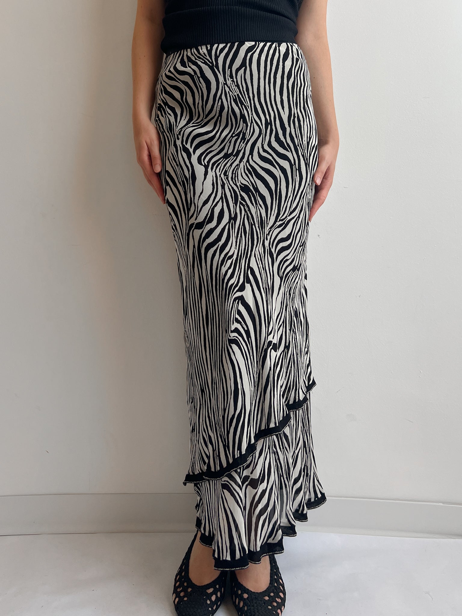 Pure viscose animalier skirt