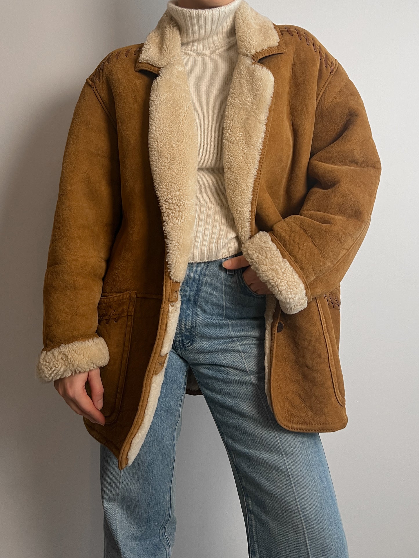 Vintage embroidered Shearling coat