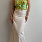 Pure silk white long skirt