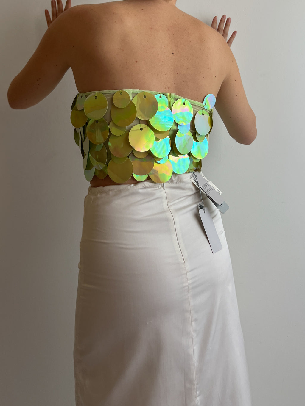 Maxi paillettes green top