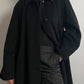 Piacenza wool and angora black coat