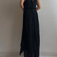 Pure viscose black long dress