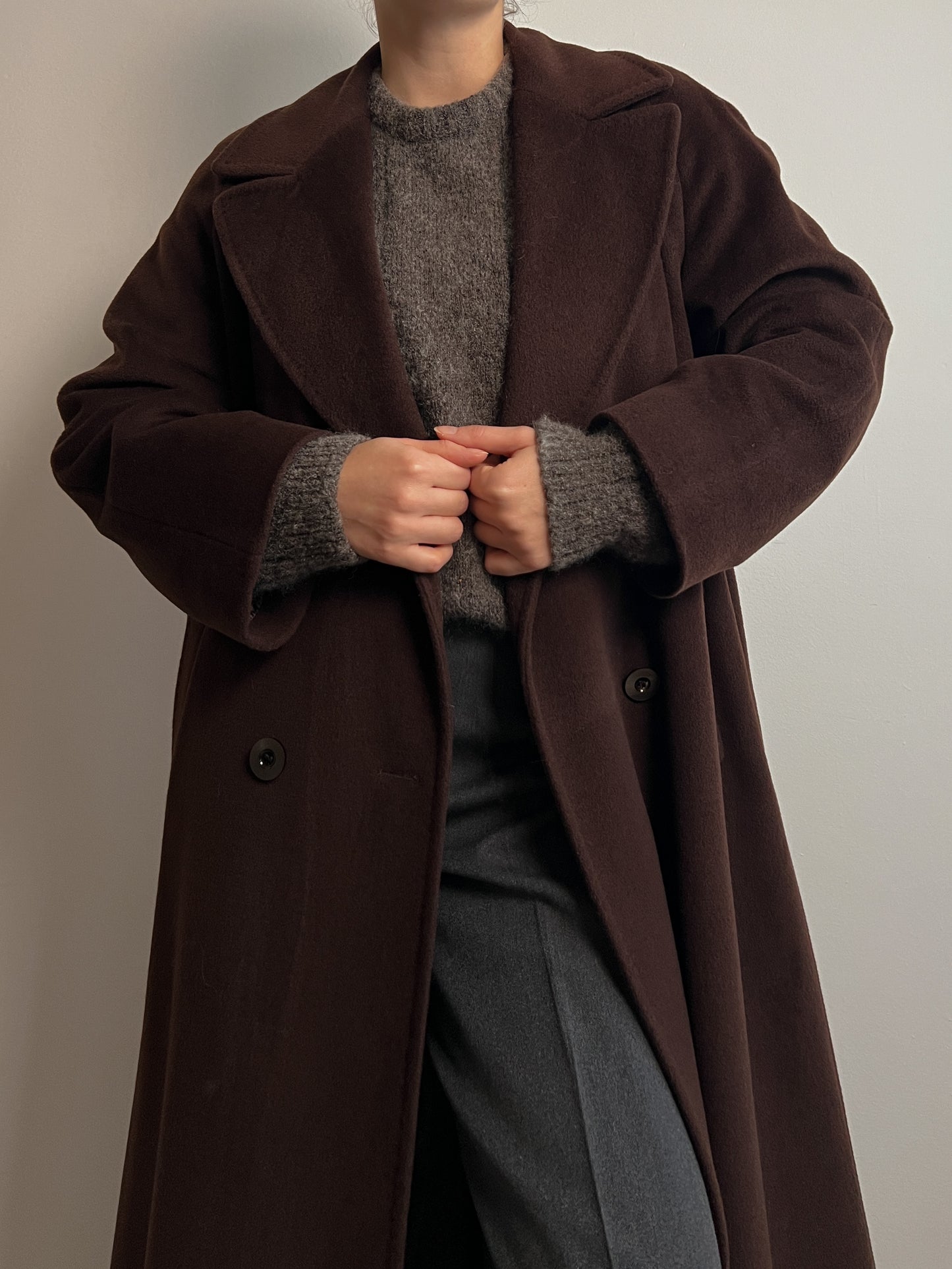 Piacenza pure wool chocolate coat