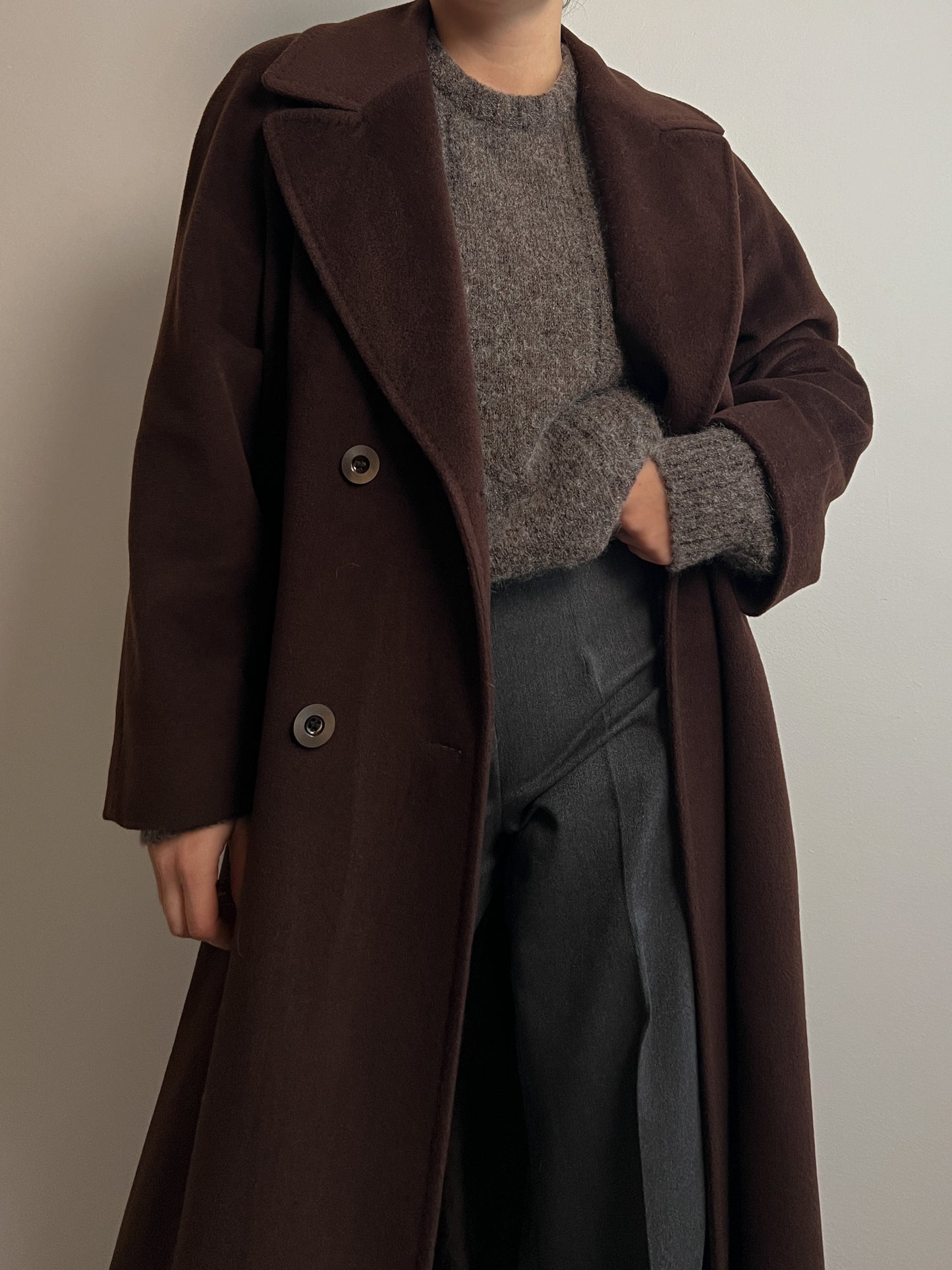 Piacenza pure wool chocolate coat