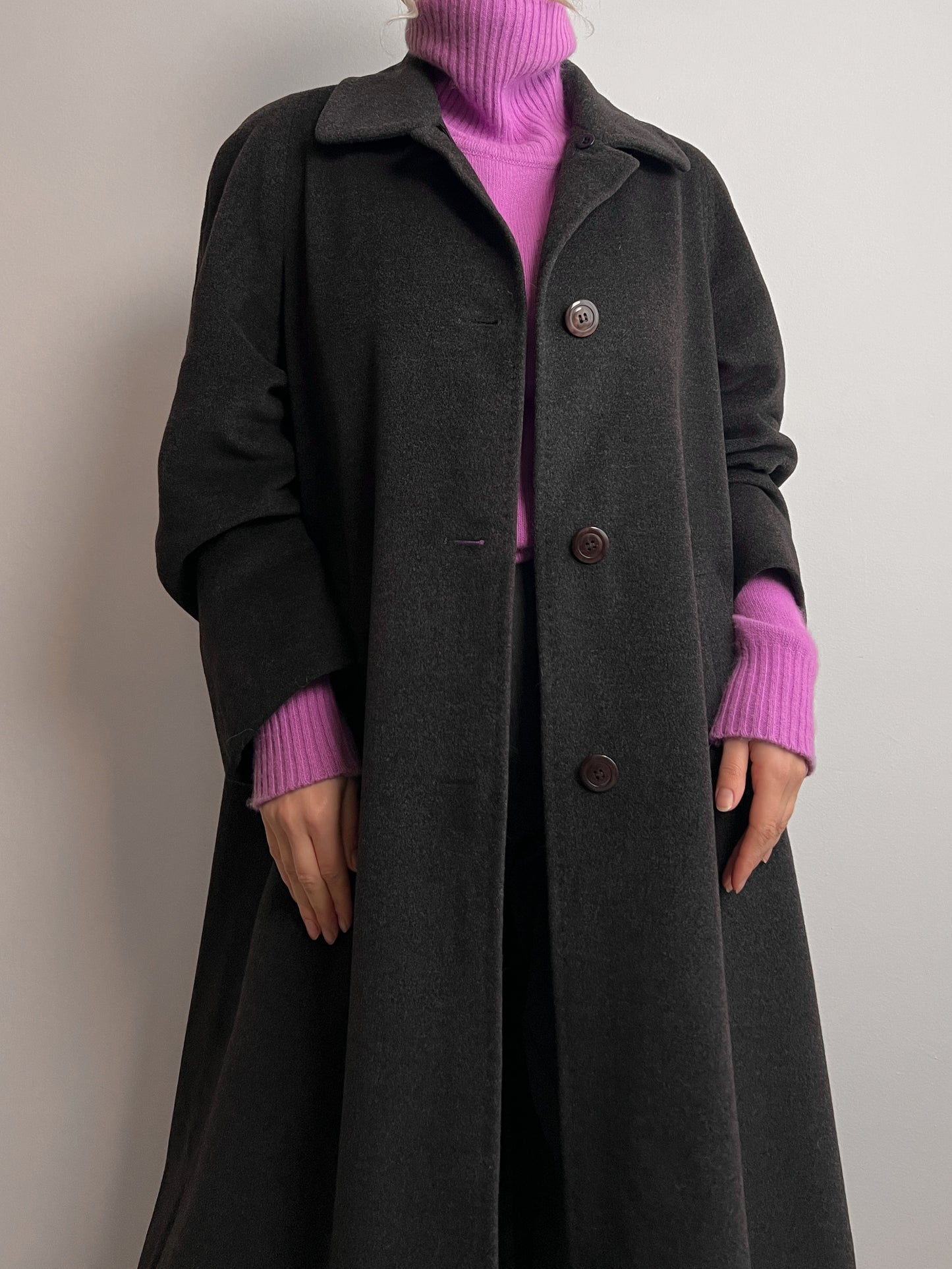 Piacenza wool and angora grey coat