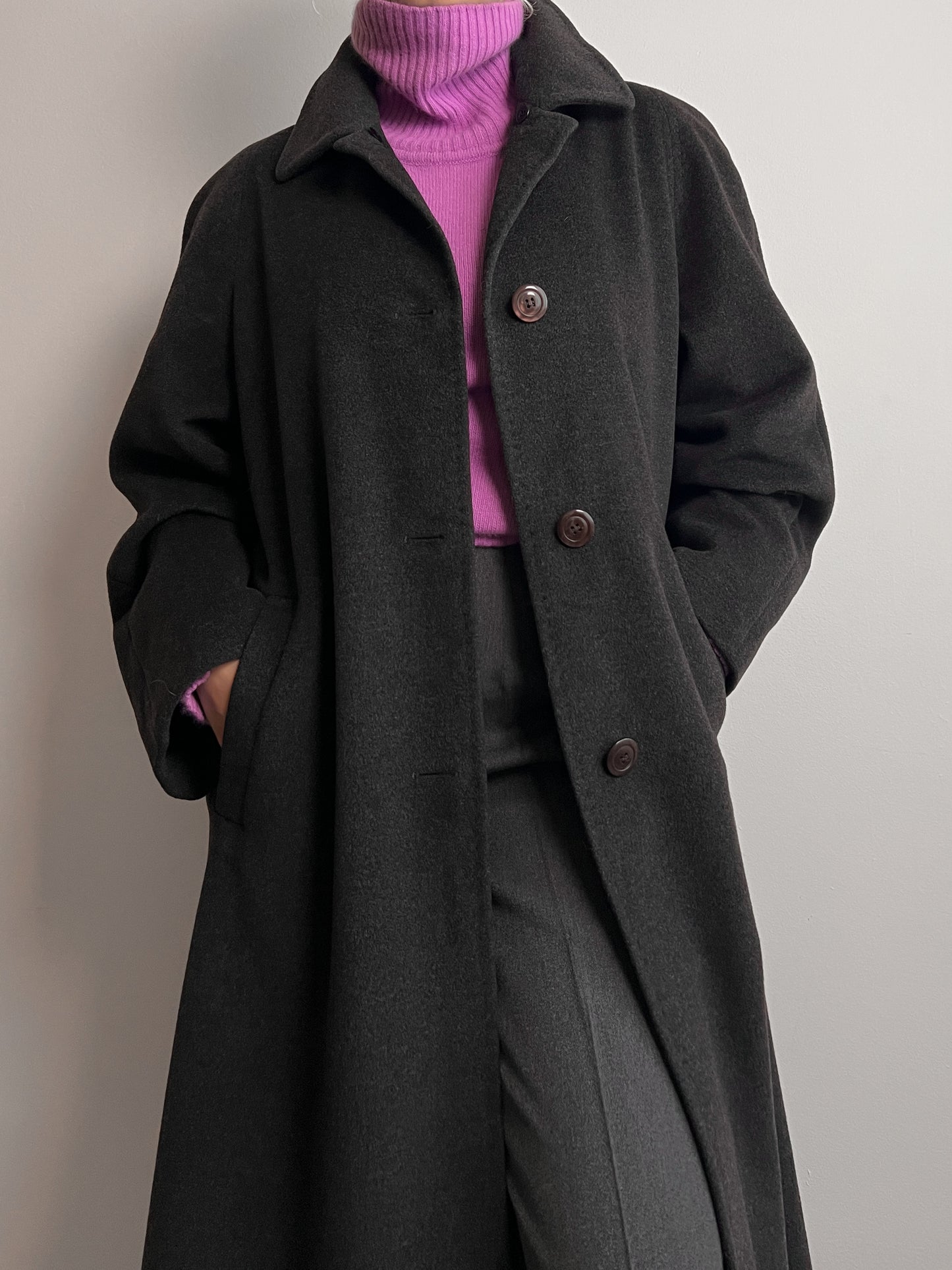 Piacenza wool and angora grey coat