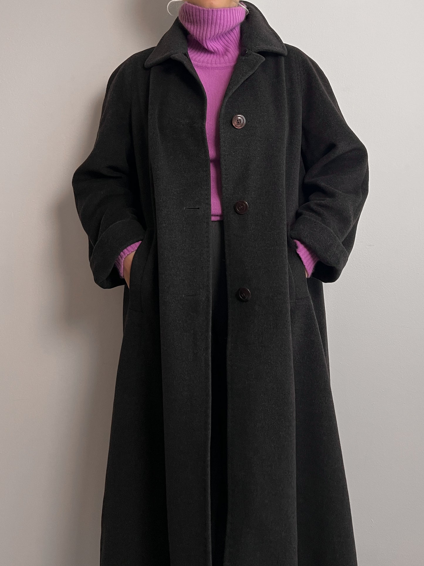 Piacenza wool and angora grey coat