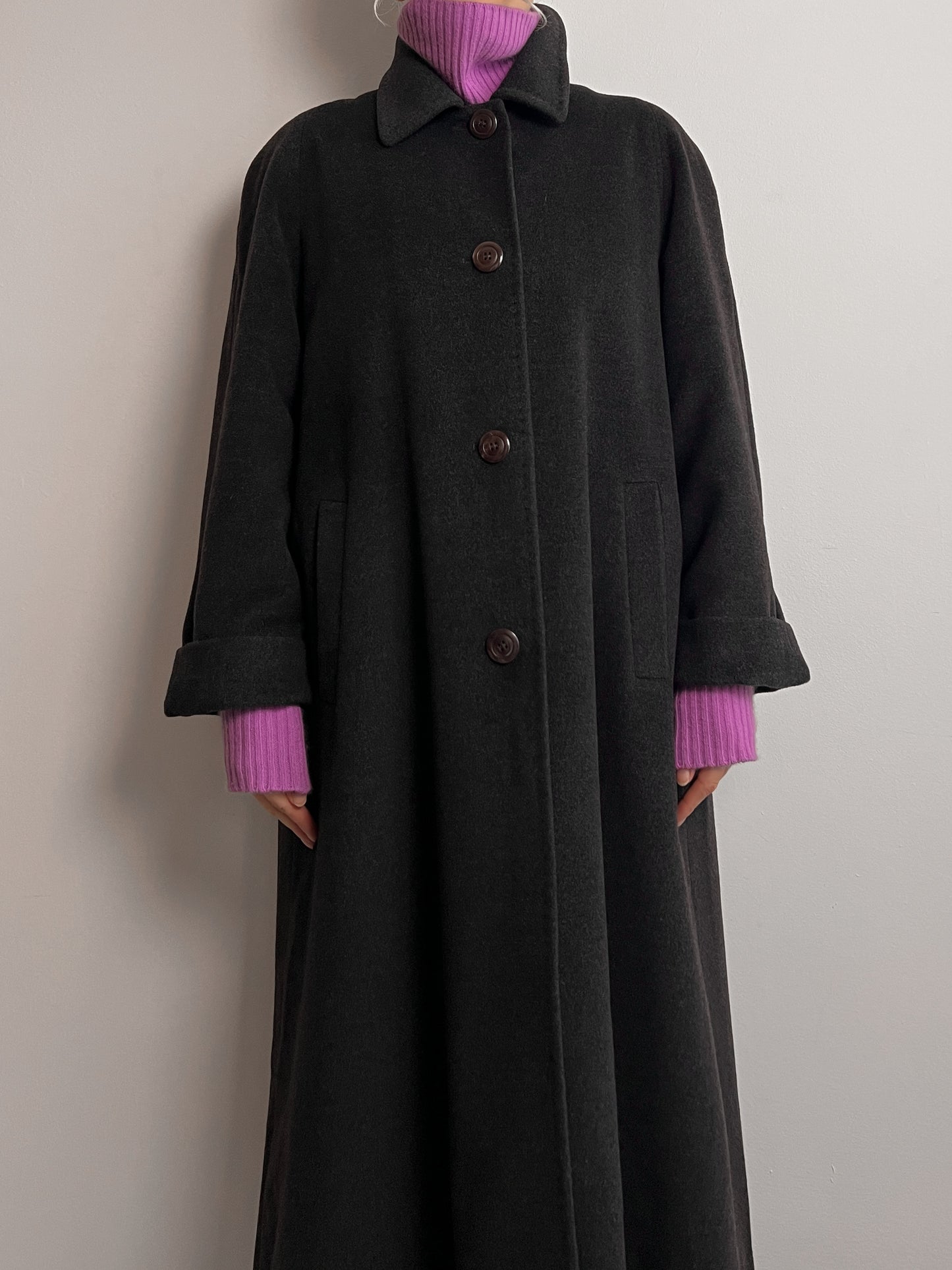 Piacenza wool and angora grey coat