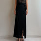 Pure viscose black long skirt