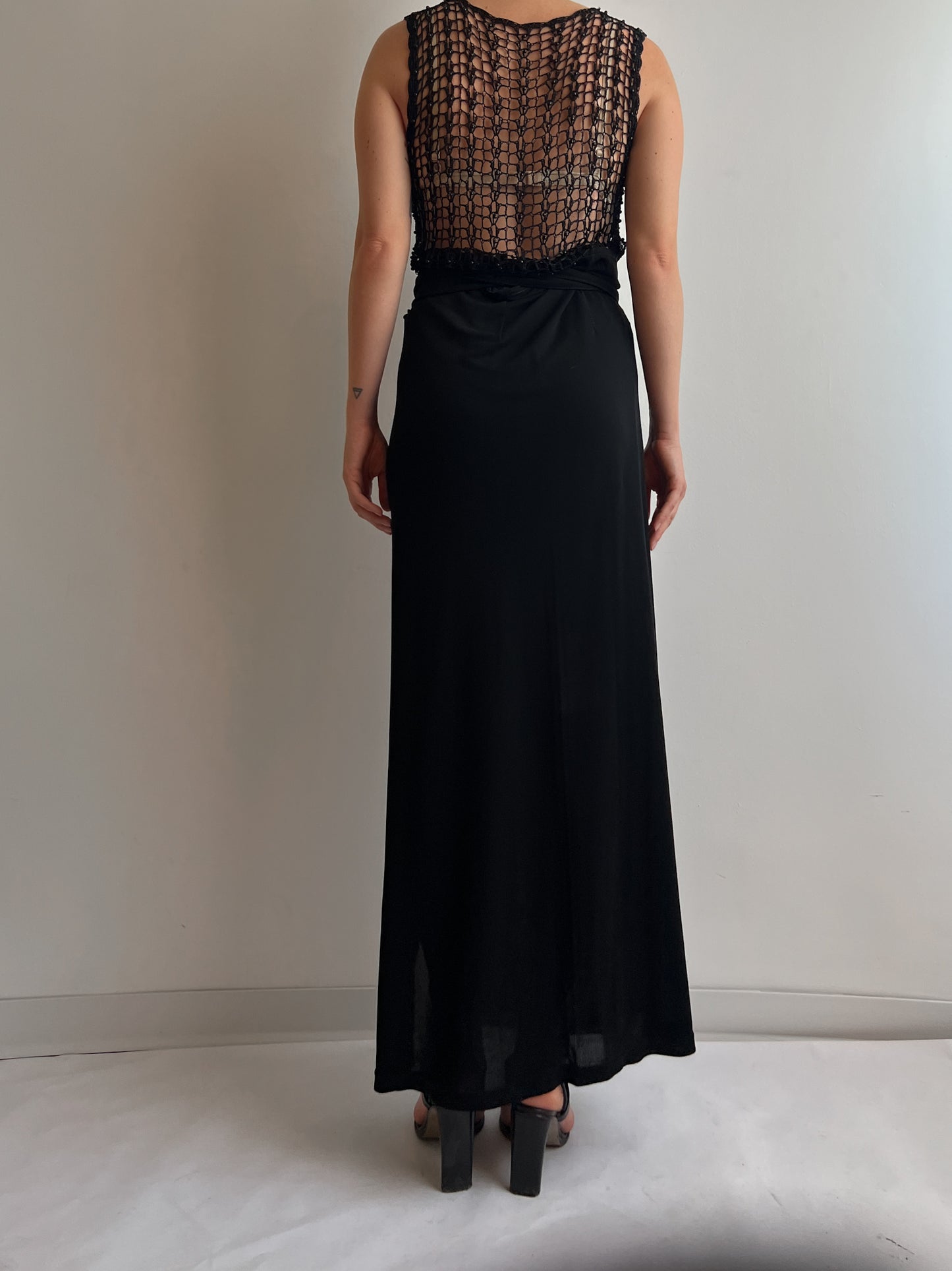 Pure viscose black long skirt