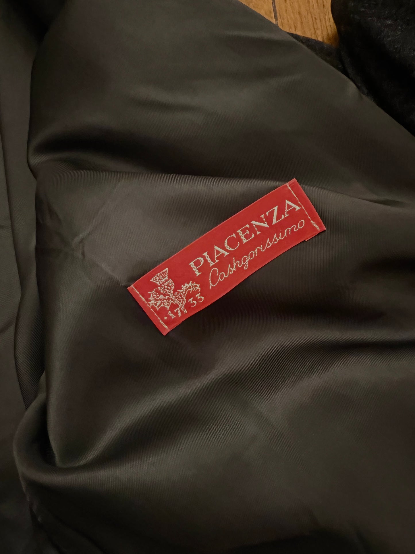 Piacenza wool and angora black coat