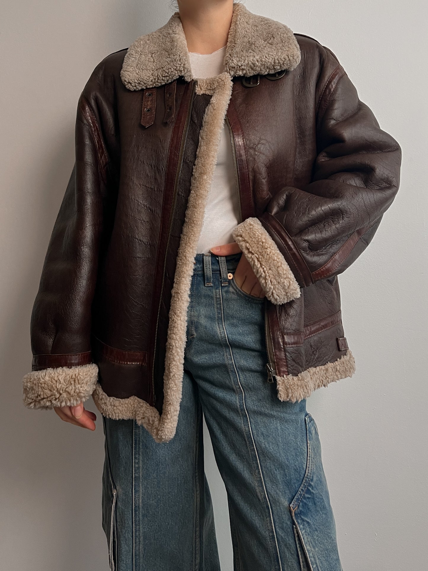 Real Shearling aviator jacket