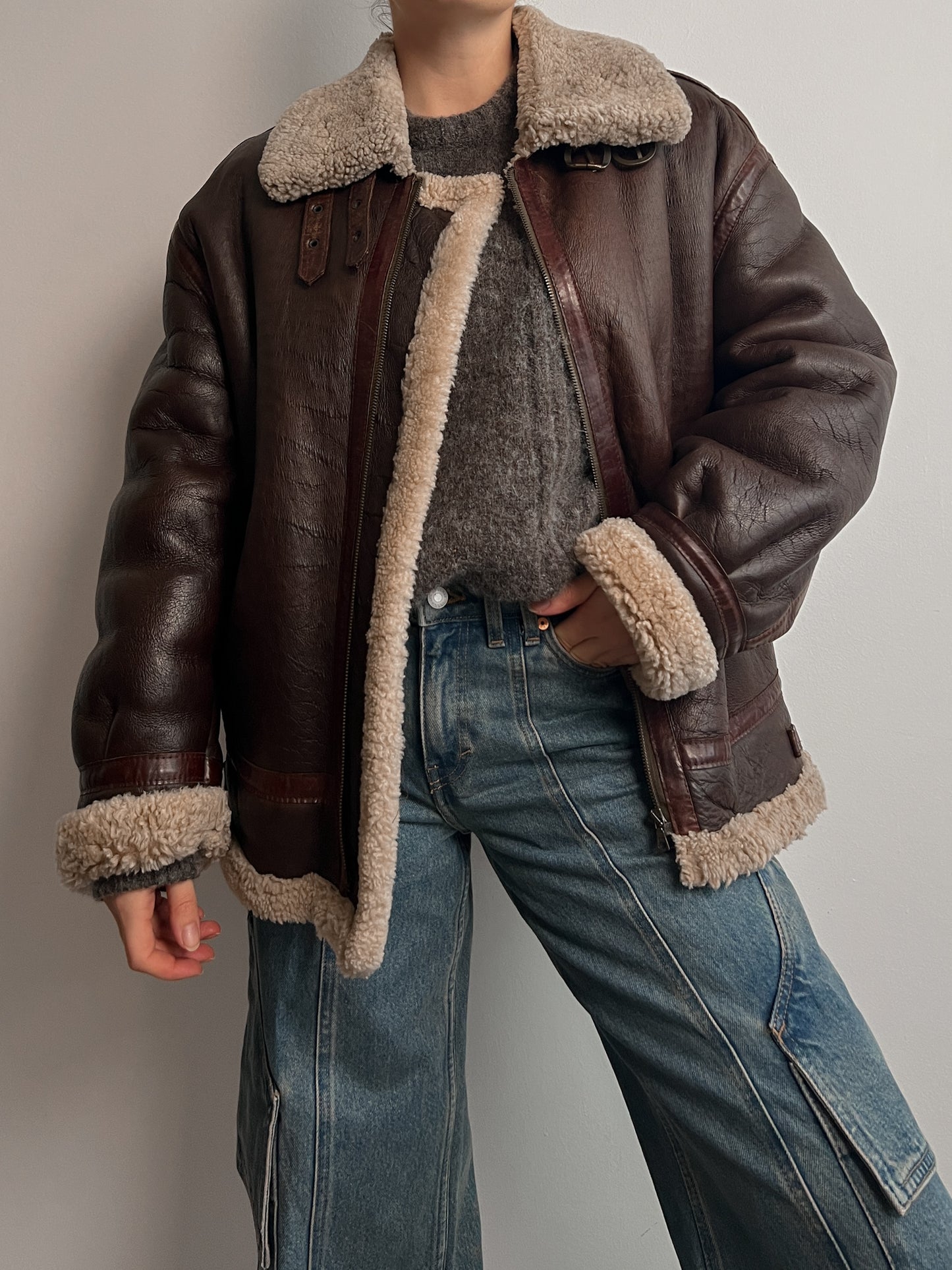 Real Shearling aviator jacket