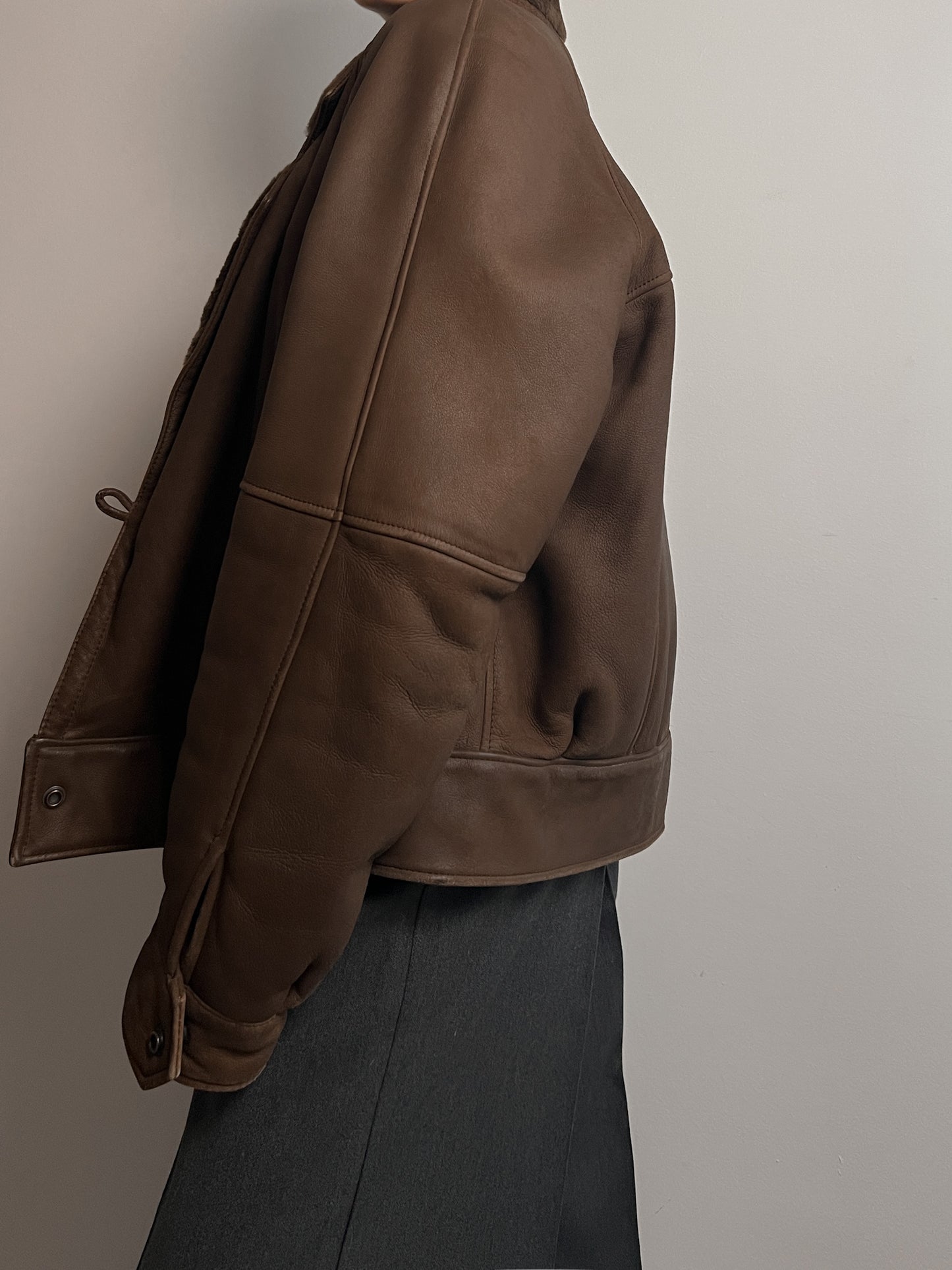 Real Shearling brown bomber