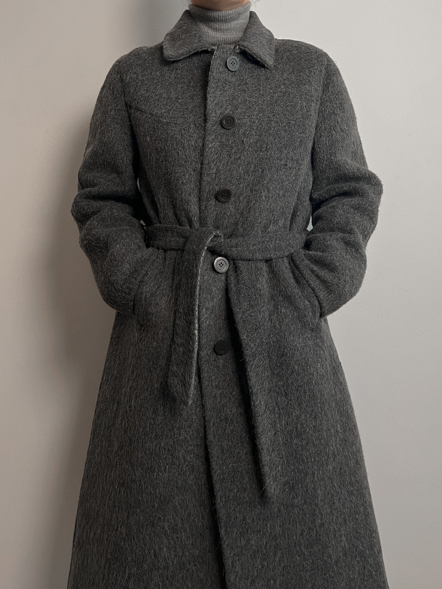 Alpaca and wool grey coat