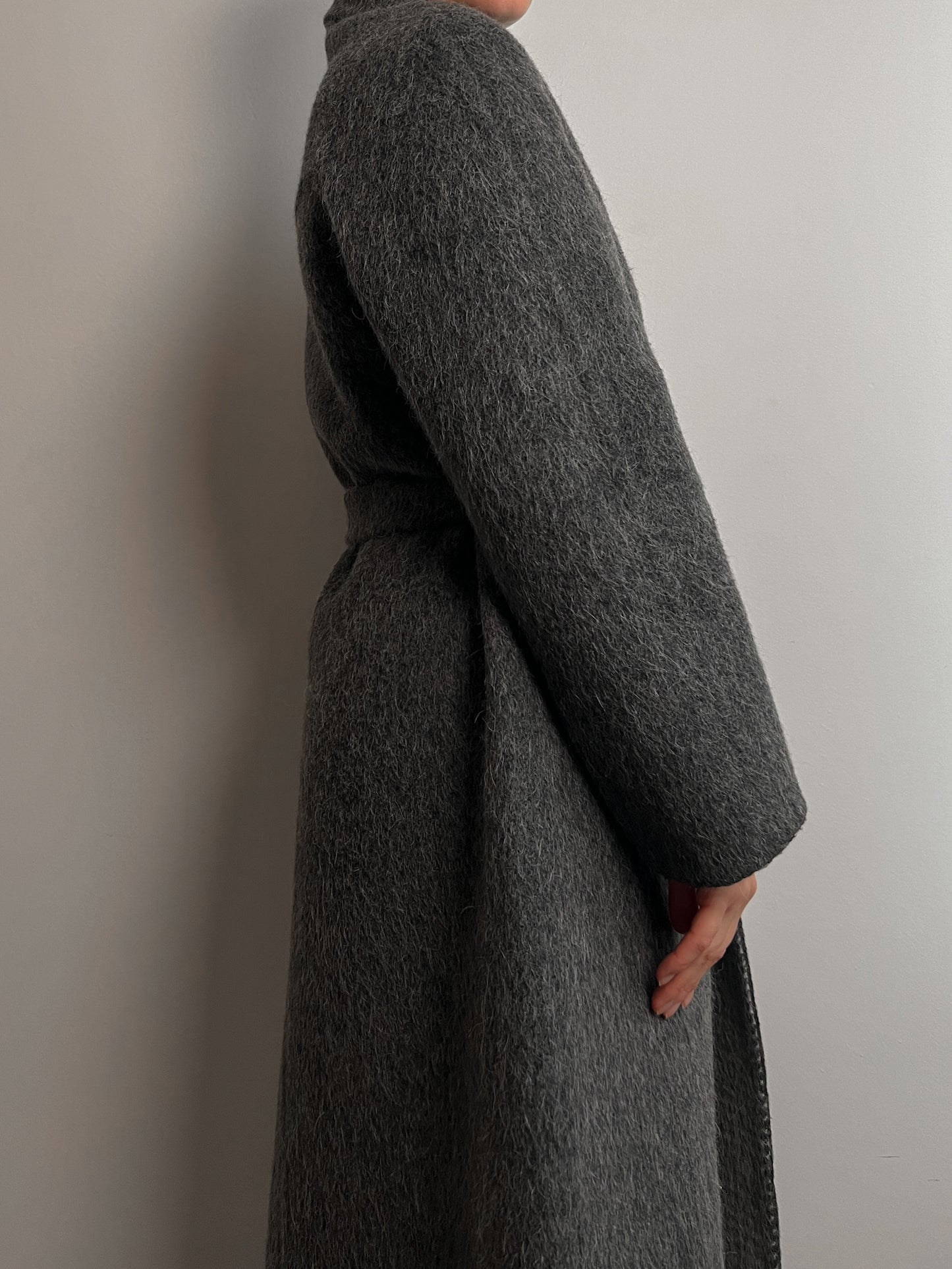 Alpaca and wool grey coat