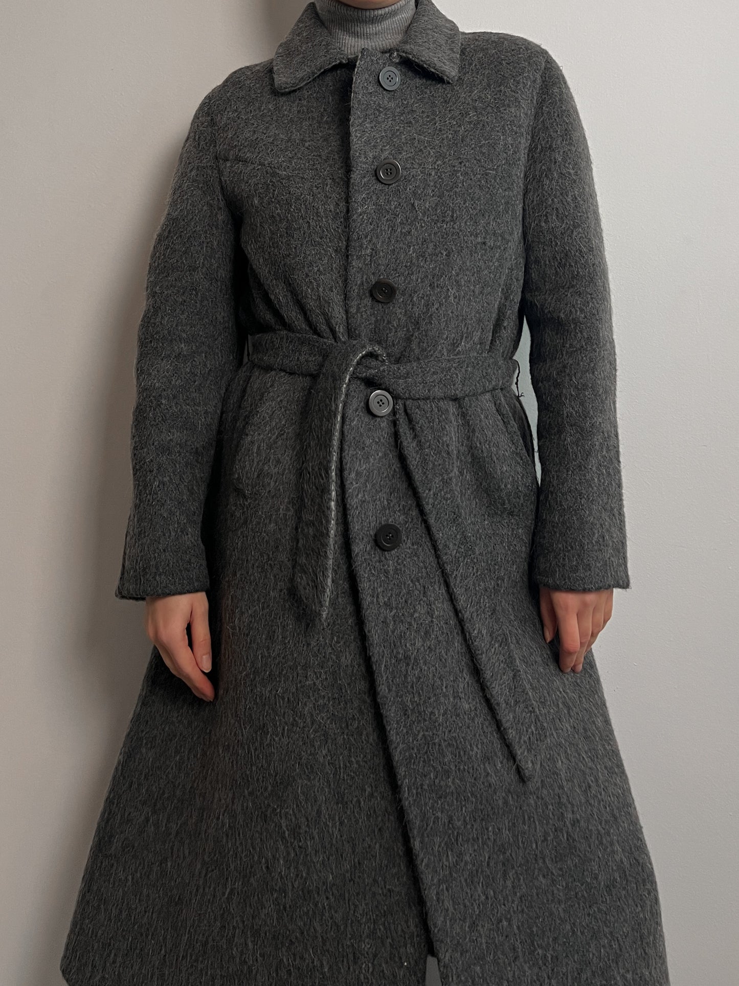 Alpaca and wool grey coat