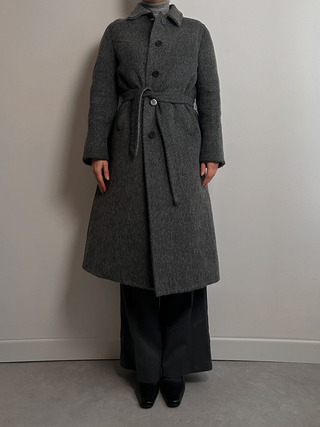 Alpaca and wool grey coat
