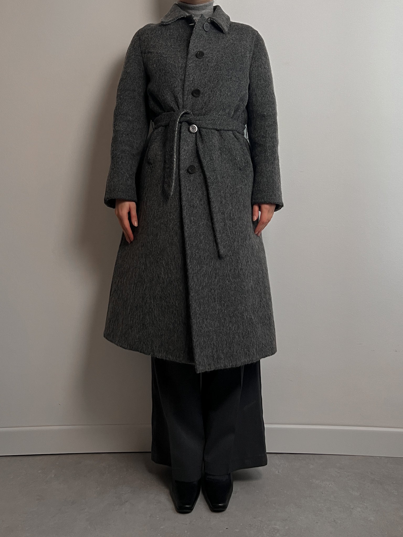 Alpaca and wool grey coat
