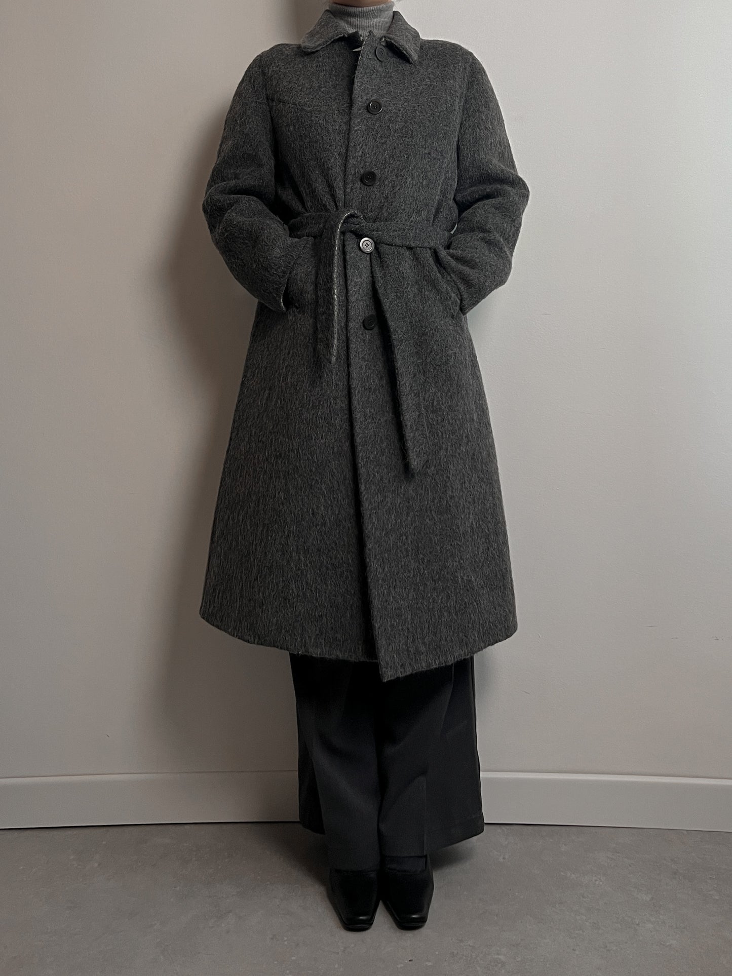 Alpaca and wool grey coat