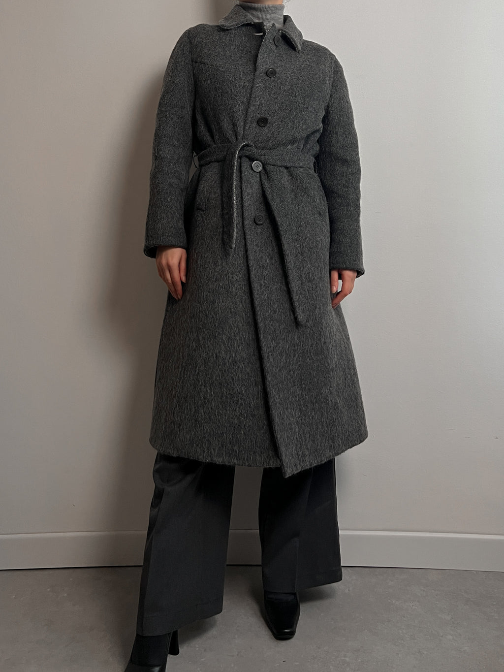 Alpaca and wool grey coat