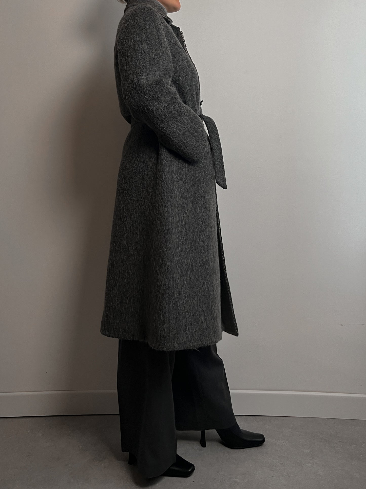 Alpaca and wool grey coat