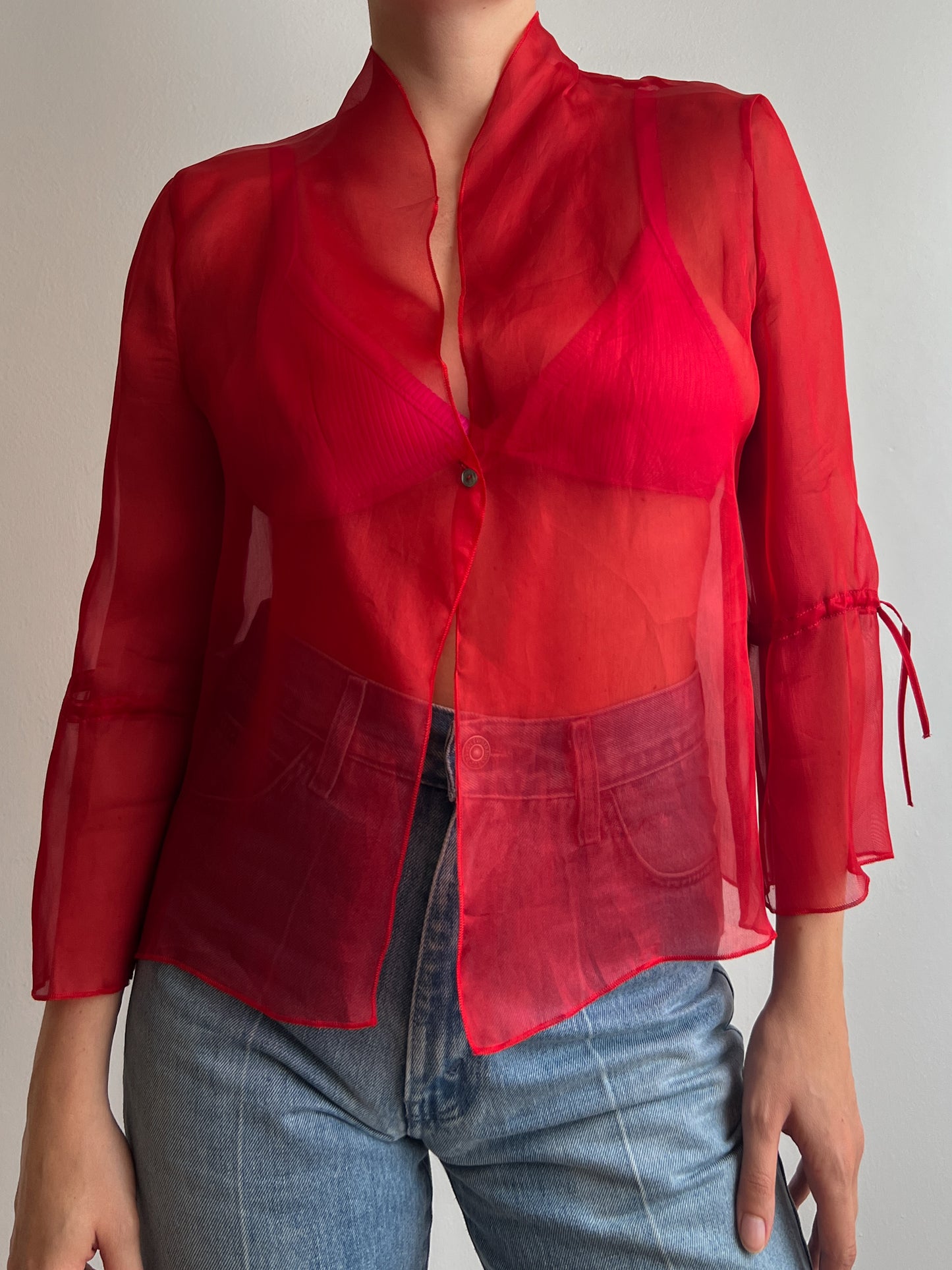 Pure silk red blouse