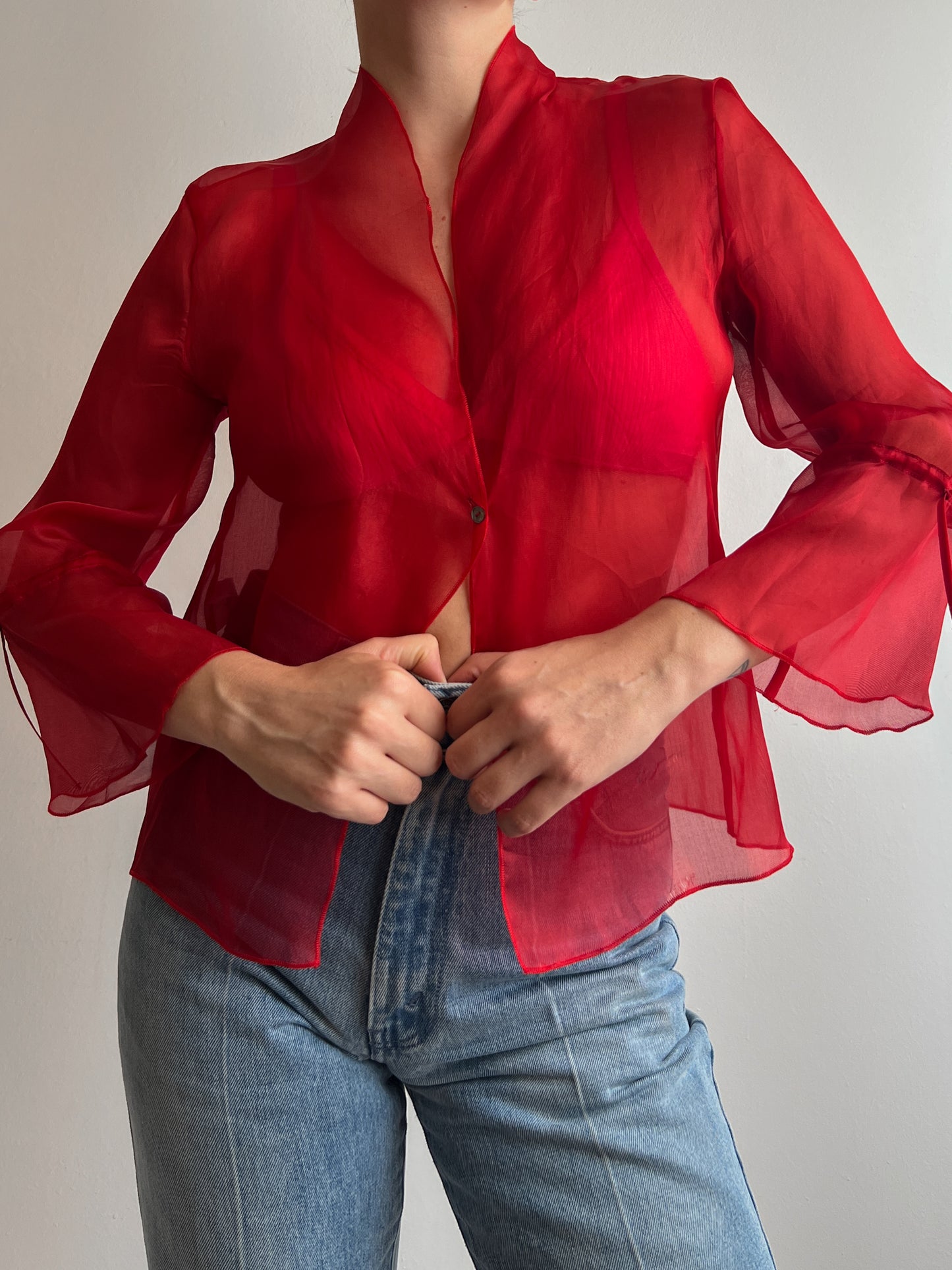 Pure silk red blouse