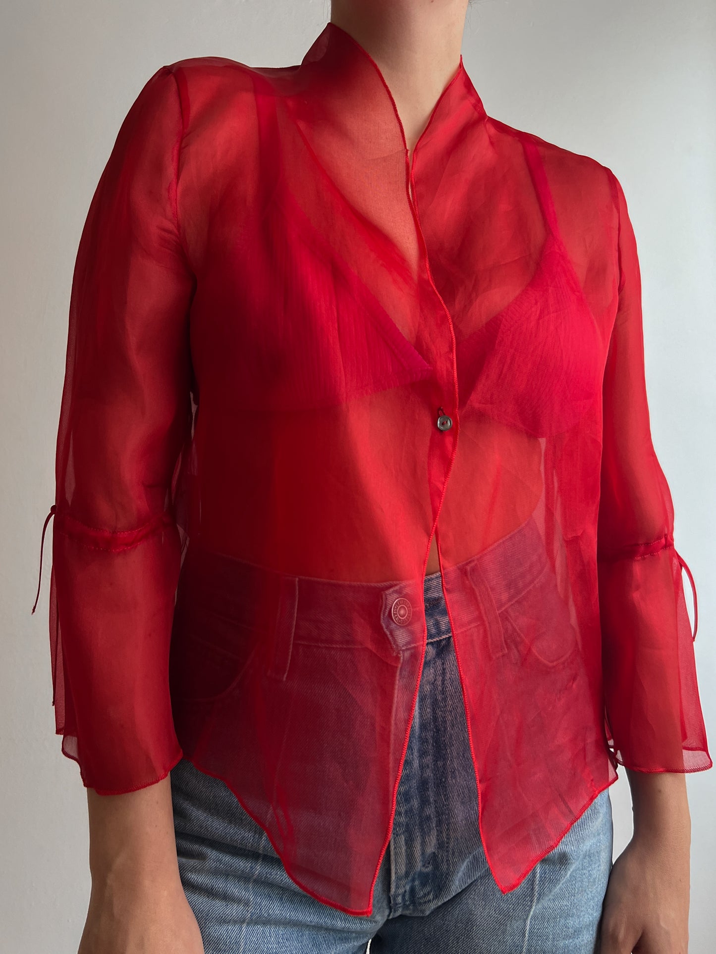 Pure silk red blouse