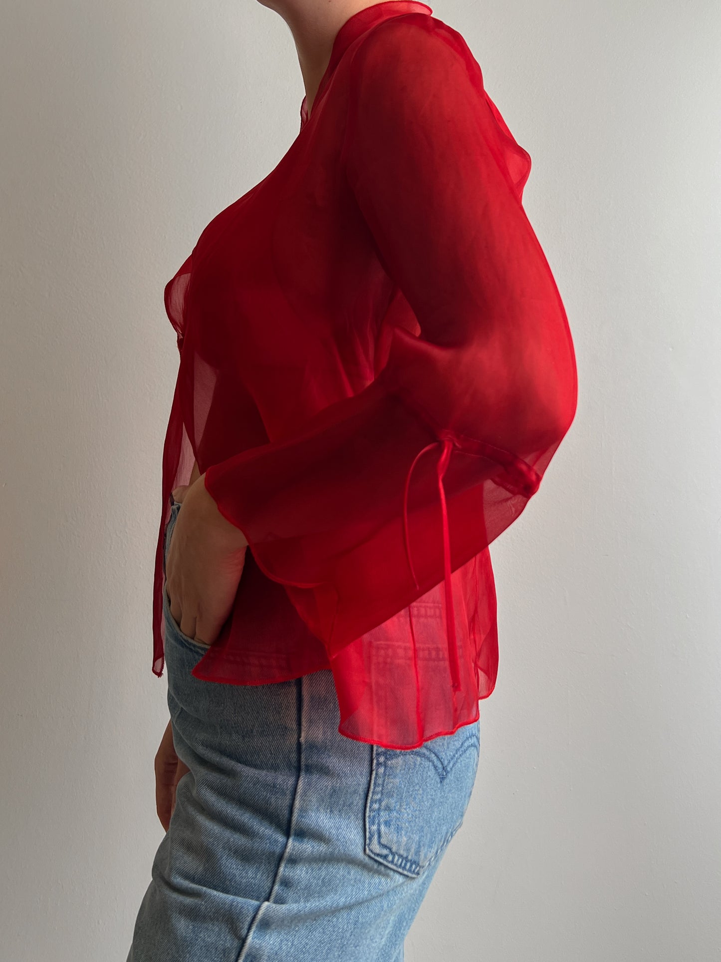 Pure silk red blouse